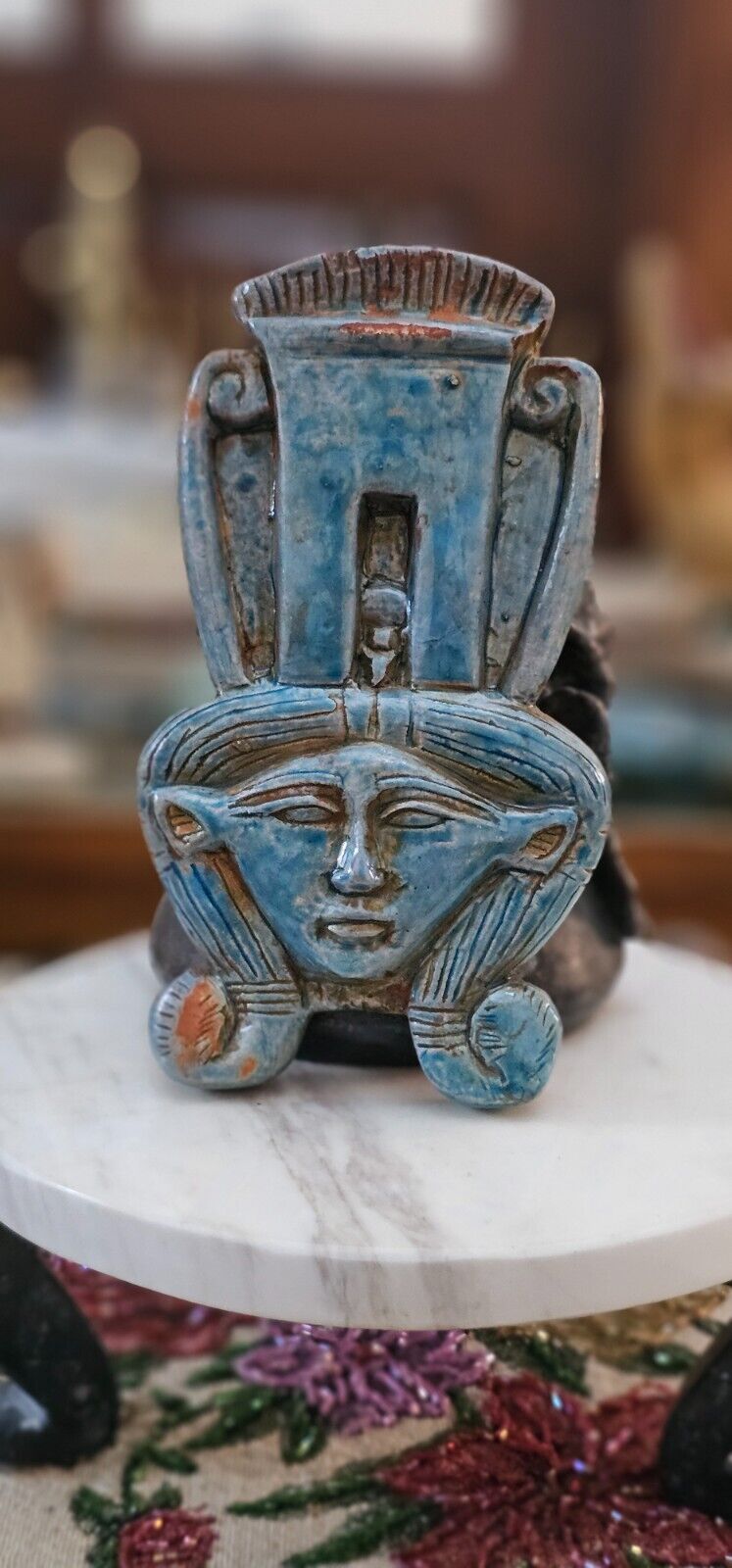 Goddess Hathor Spiritual Statue from Stone , Manifest Egyptian Goddess Statuette