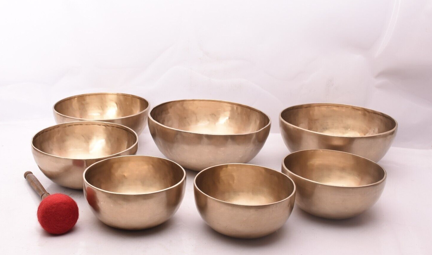 Professionally Chakra Tuned Singing Bowl Set of 7-Handmade Singing Bowl Set of 7