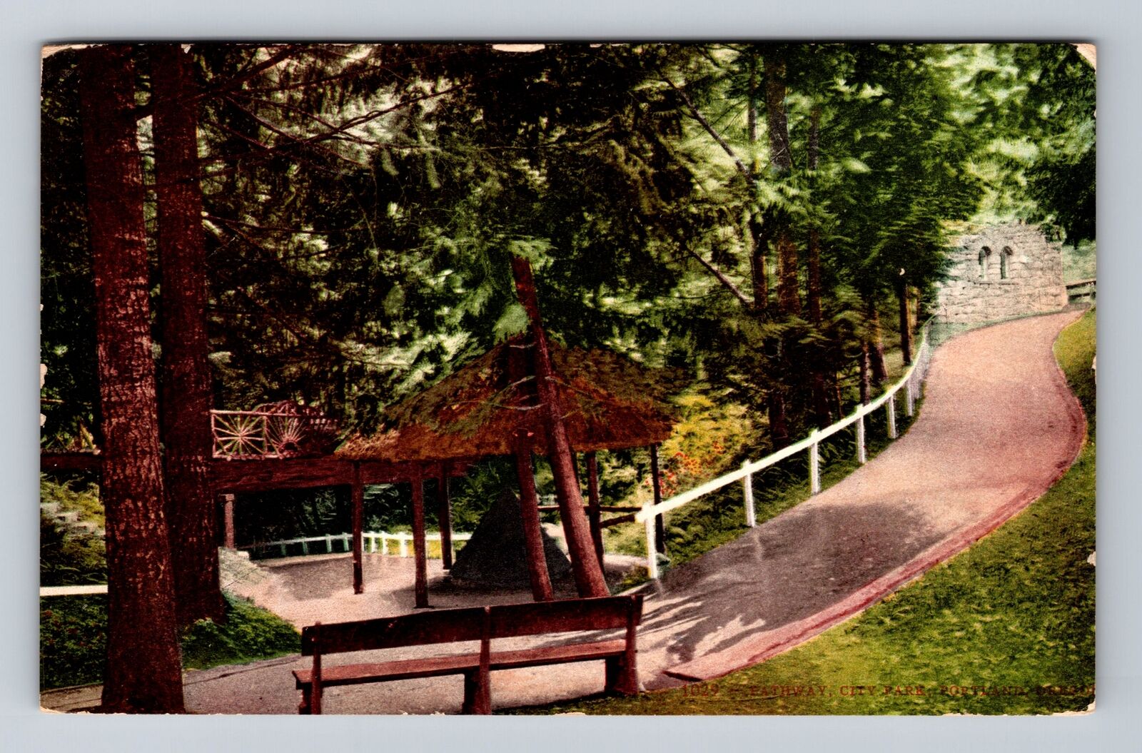 Portland OR-Oregon, Pathway, City Park, Antique, Vintage c1908 Postcard