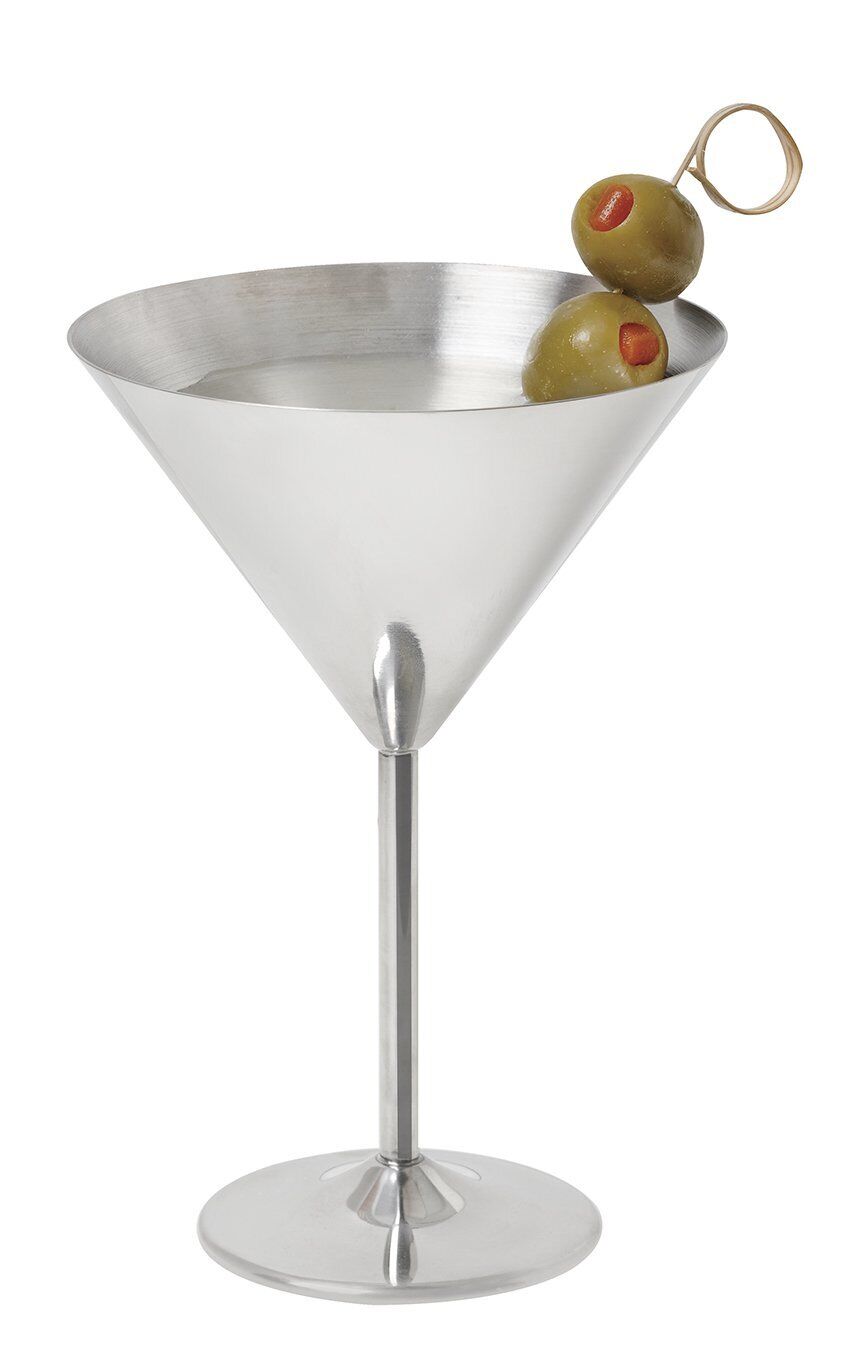 Stainless Steel Metal Martini Glasses, 12 Ounce (Set of 6)