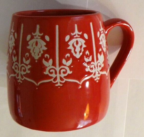 Vintage Fabulous Home Large Red & White Coffee Mug Cup VG-EX