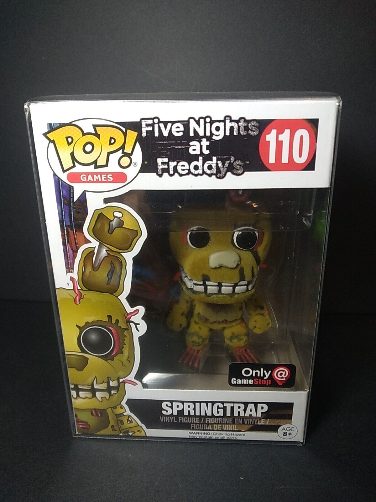 Funko Pop #110 Five Nights at Freddy\'s Springtrap Flocked GameStop w/Pop Armor 