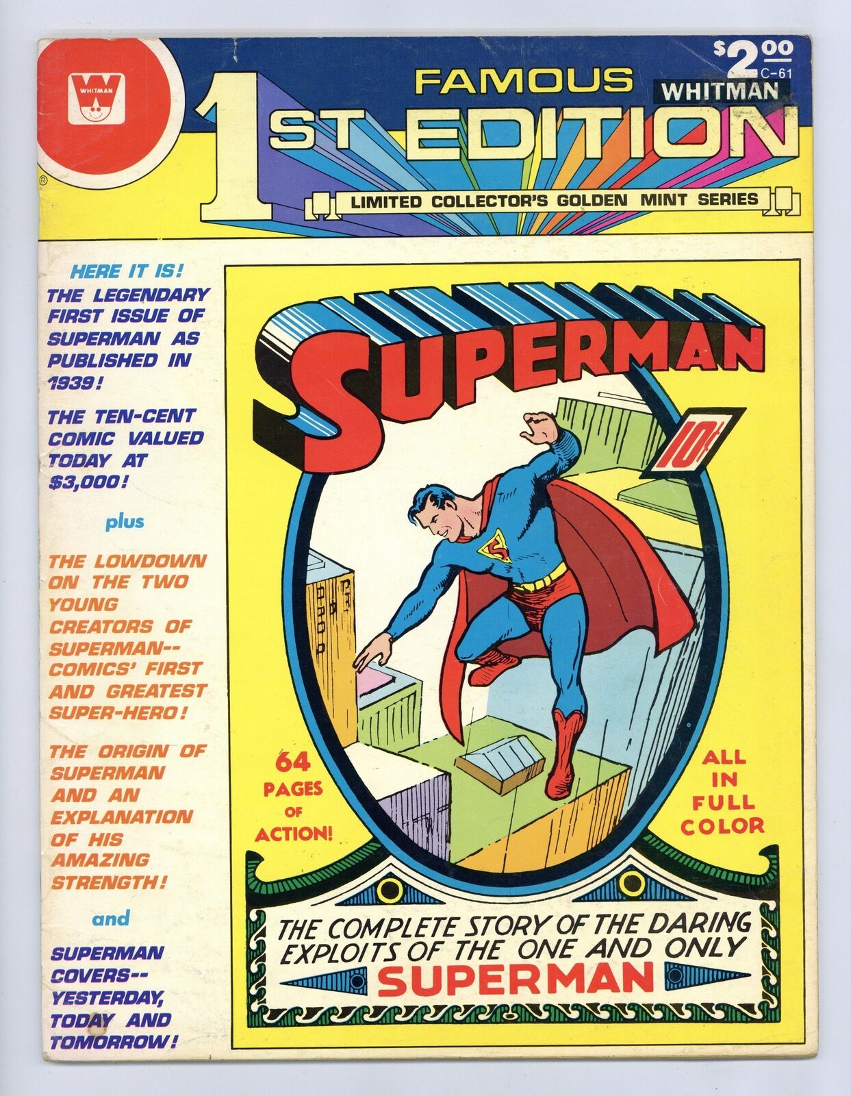 Famous First Edition Superman #0 Whitman Edition Variant VG+ 4.5 1979 Low Grade