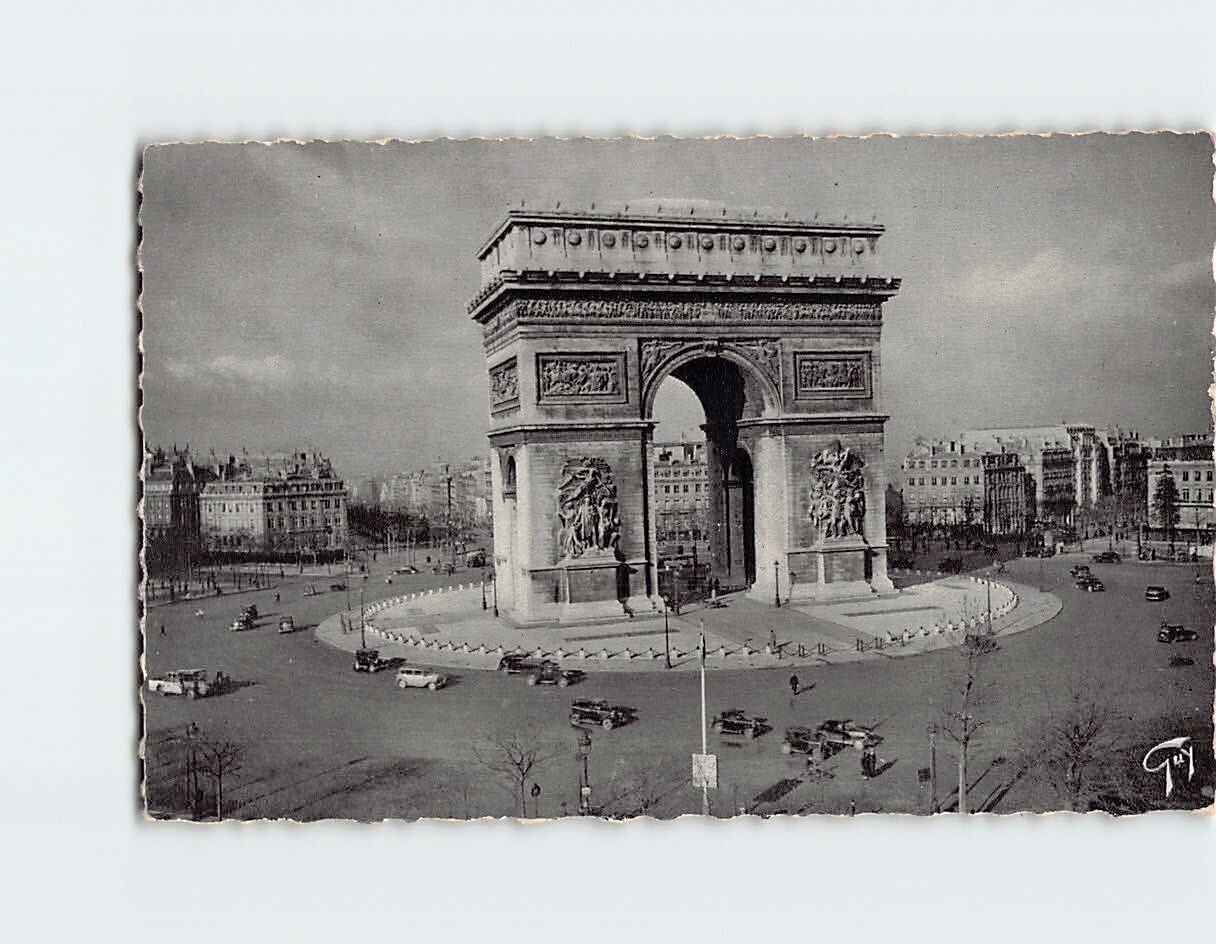 Postcard Arc de Triomphe Paris France