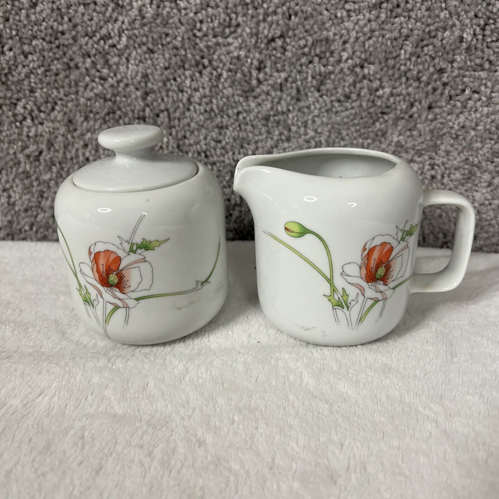 Prelude Toscany Collection Vintage Sugar and Creamer Floral