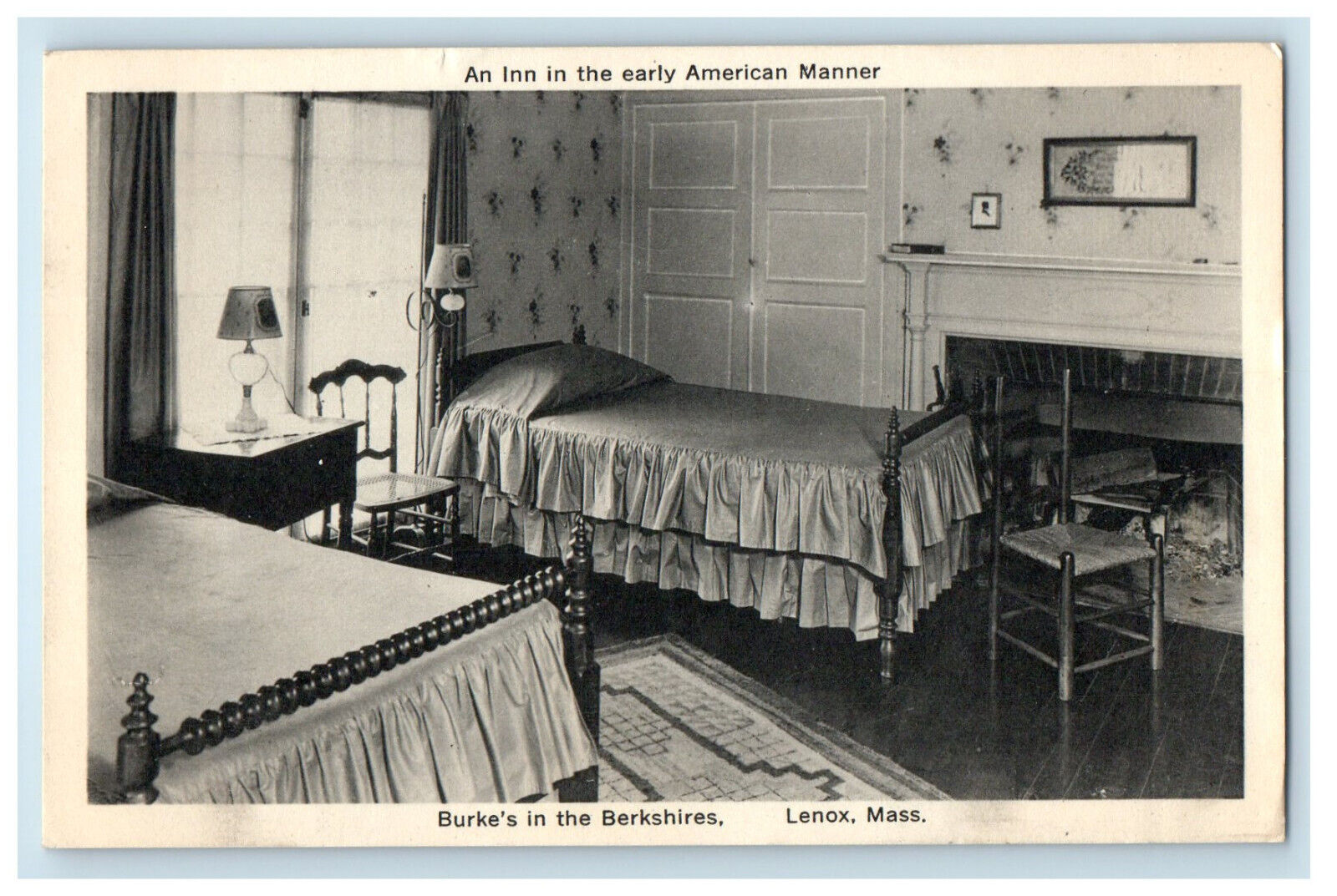c1940s Bedroom in Burke\'s In the Berkshires Lenox Massachusetts MA Postcard