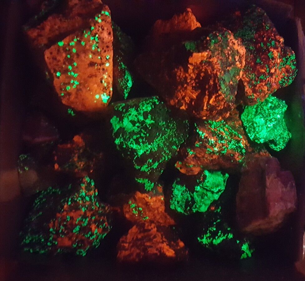 5 Pound+ Lot of Franklin New Jersey Fluorescent Rocks Minerals Willemite Calcite