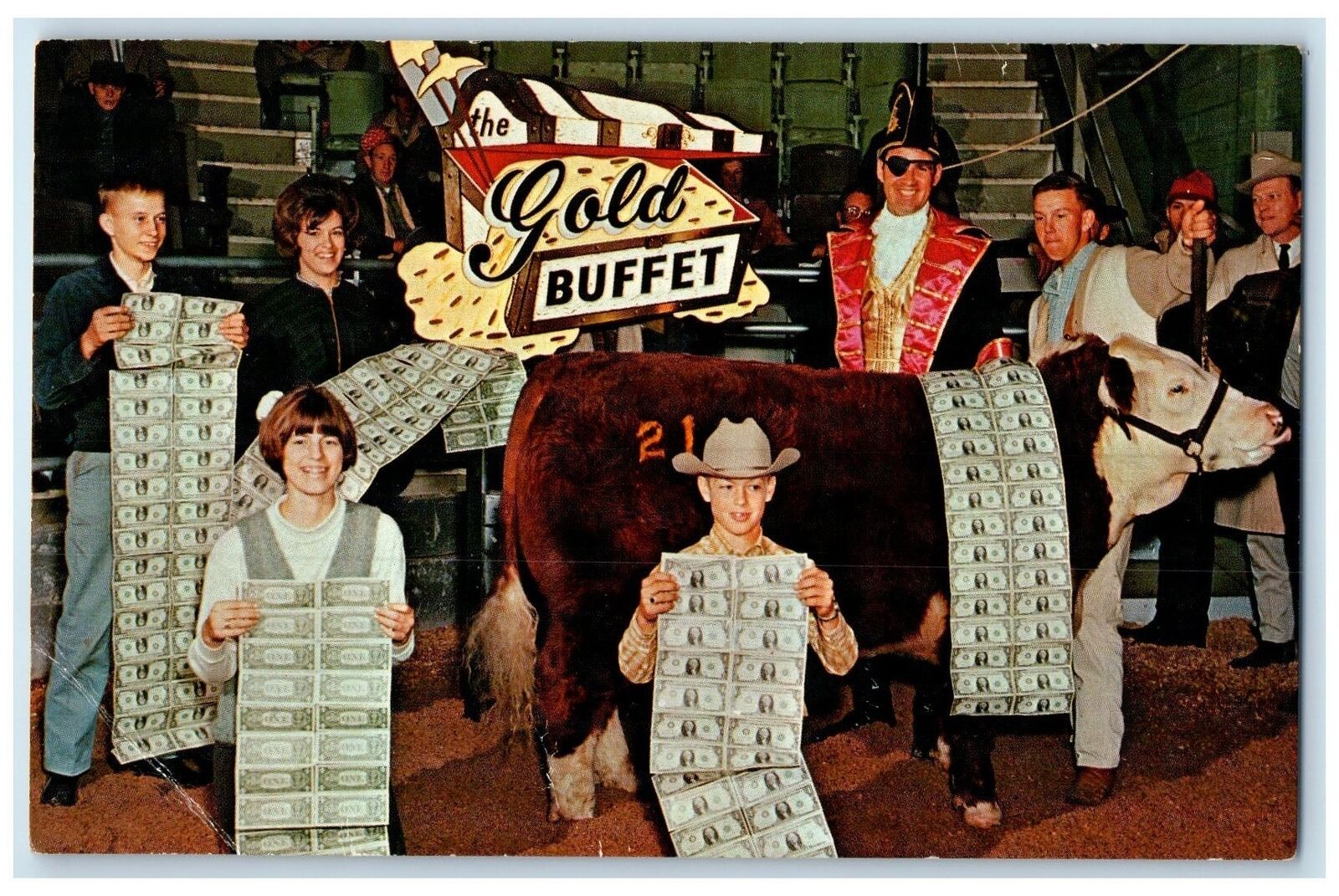 c1950's The Gold Buffets Restaurant View North Kansas City Missouri MO Postcard
