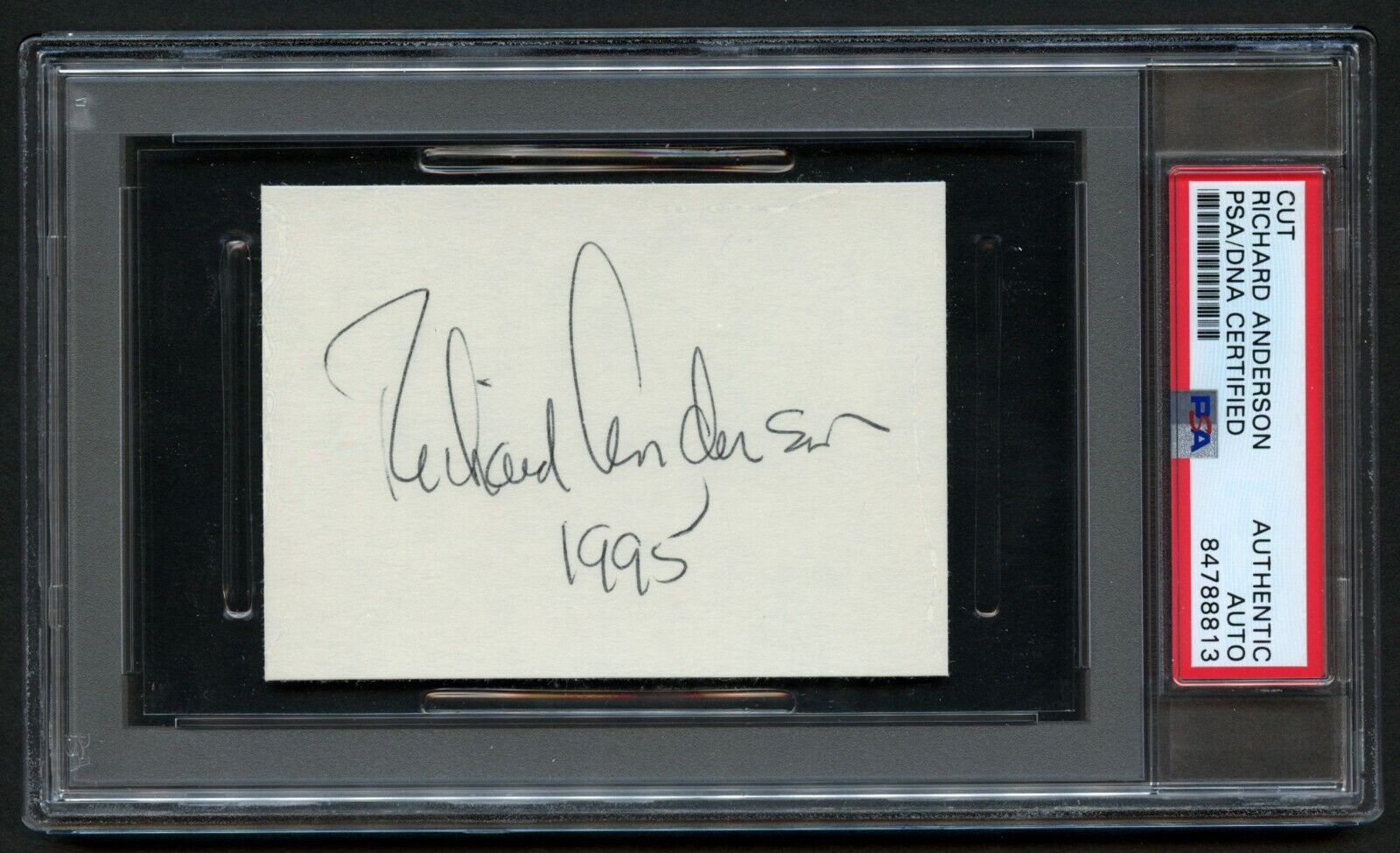 Richard Anderson signed autograph 2.5x3.5 cut Actor Six Million Dollar Man PSA