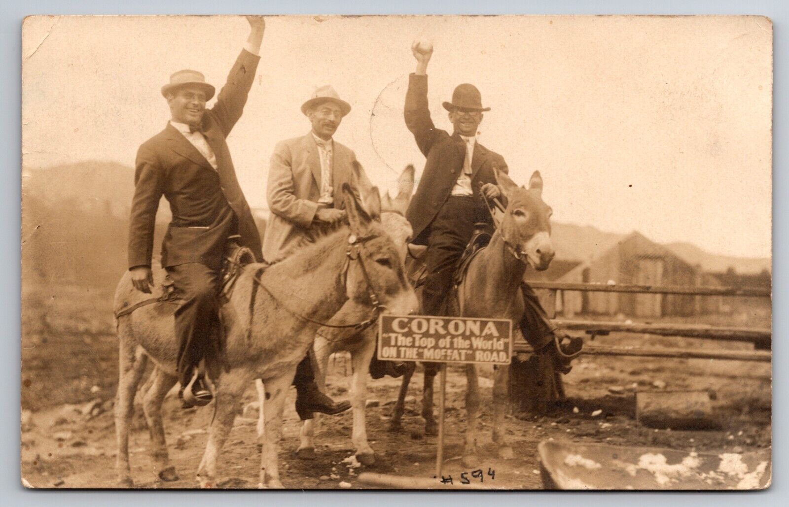 Corona On Top of the World Moffat Road Colorado 1911 Real Photo RPPC