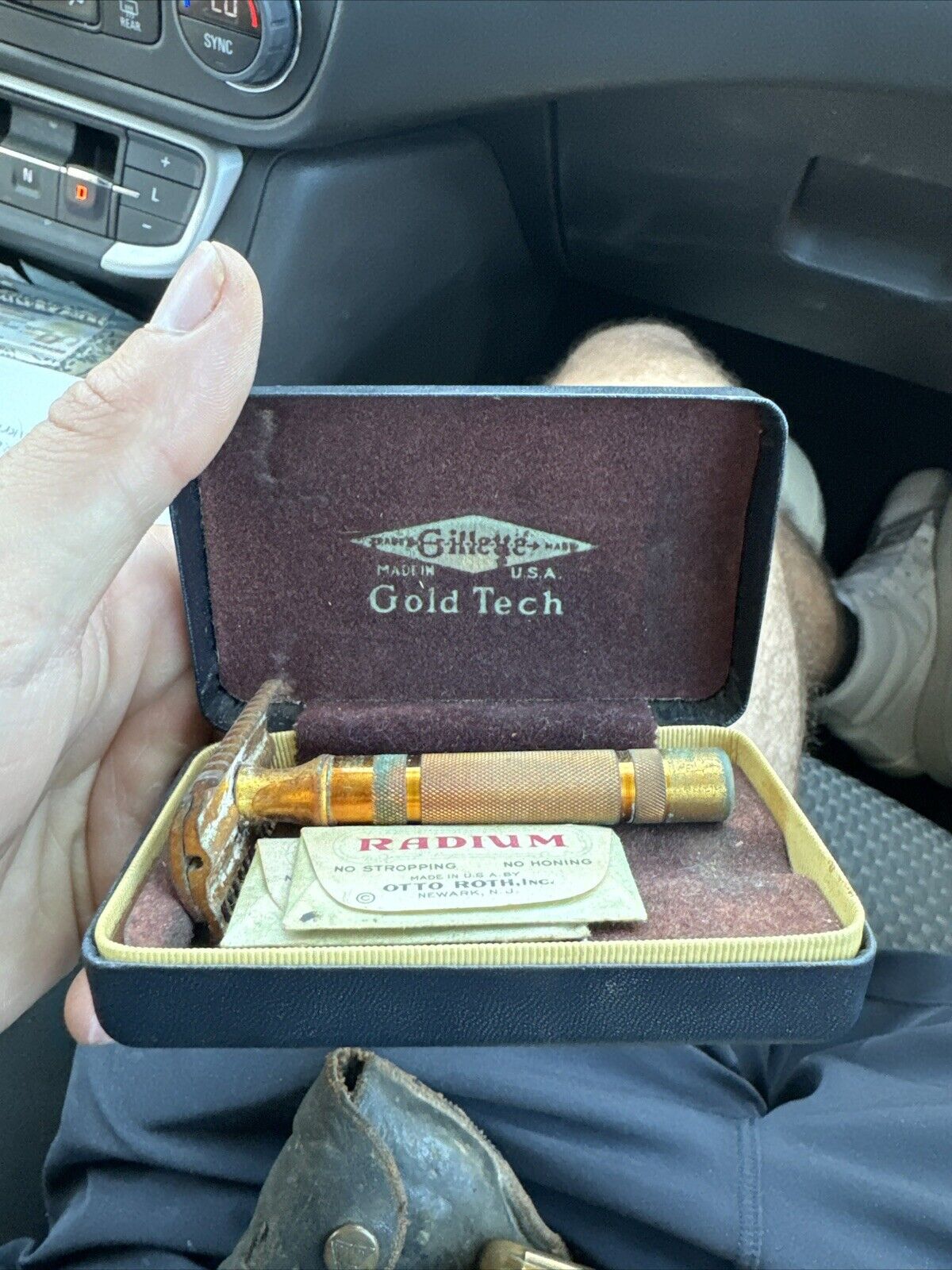Vintage Gillette Gold Tech Razor with Original Box