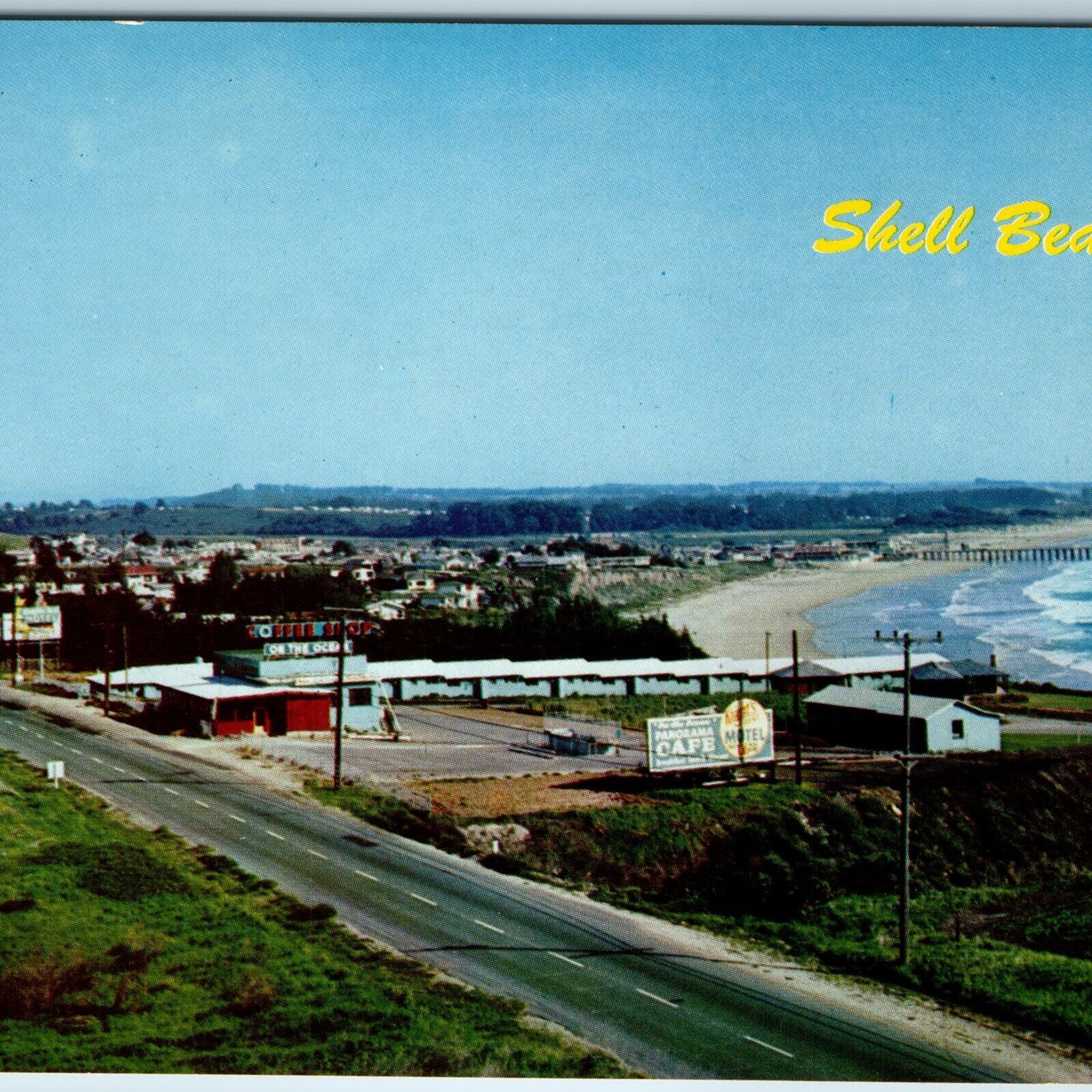 c1950s Shell Beach, Cal Birds Eye Hwy Route 101 Coffee Shop Cafe Ray Foster A217