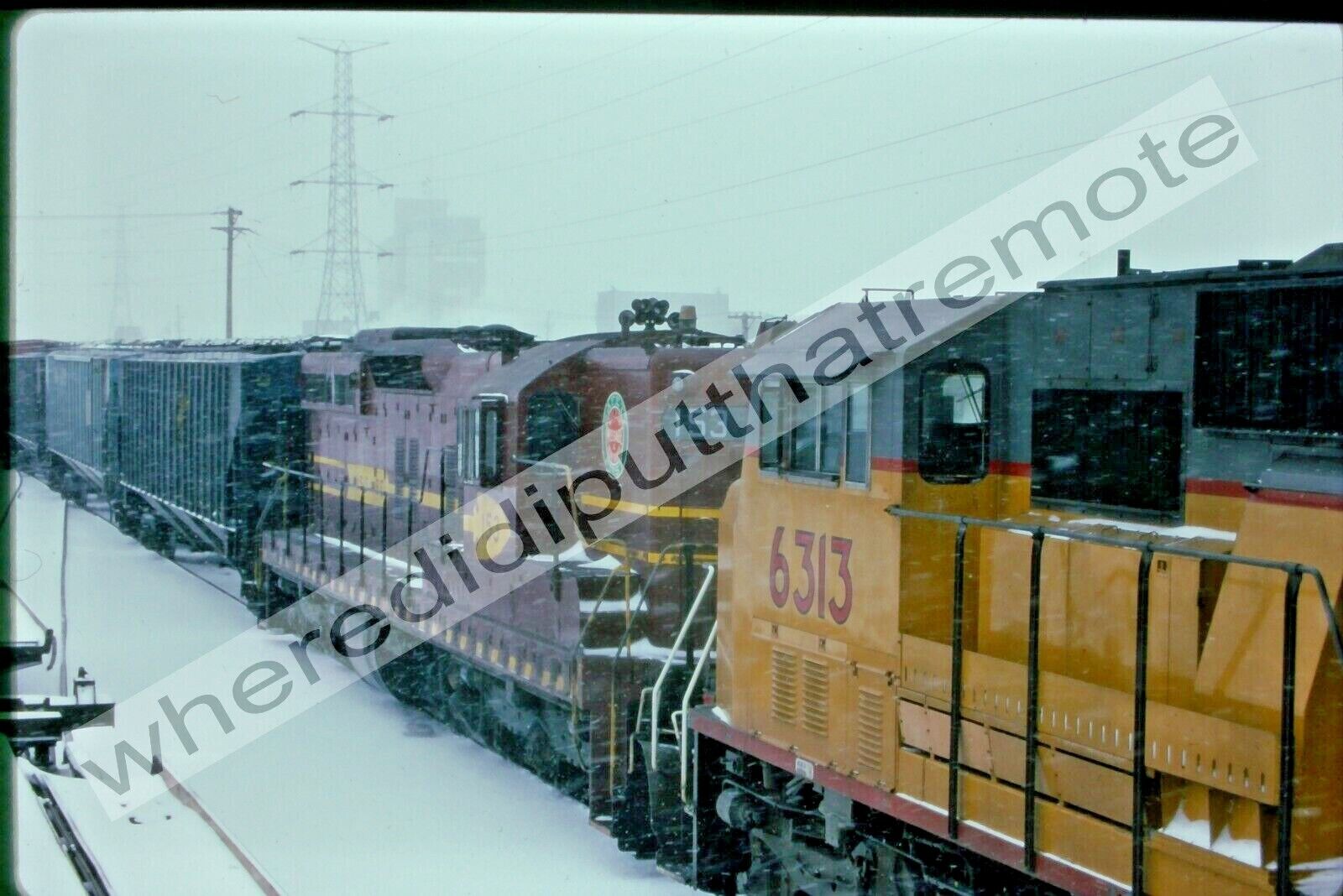Original Slide Duluth Missabe & Iron Range DMIR 153 EMD SD18 Proviso ILL 3-1994