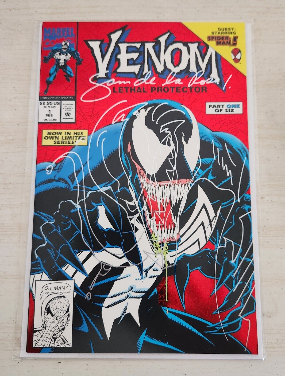Venom Lethal Protector 1 First Edition Signed And Sketched by Sam de la Rosa No
