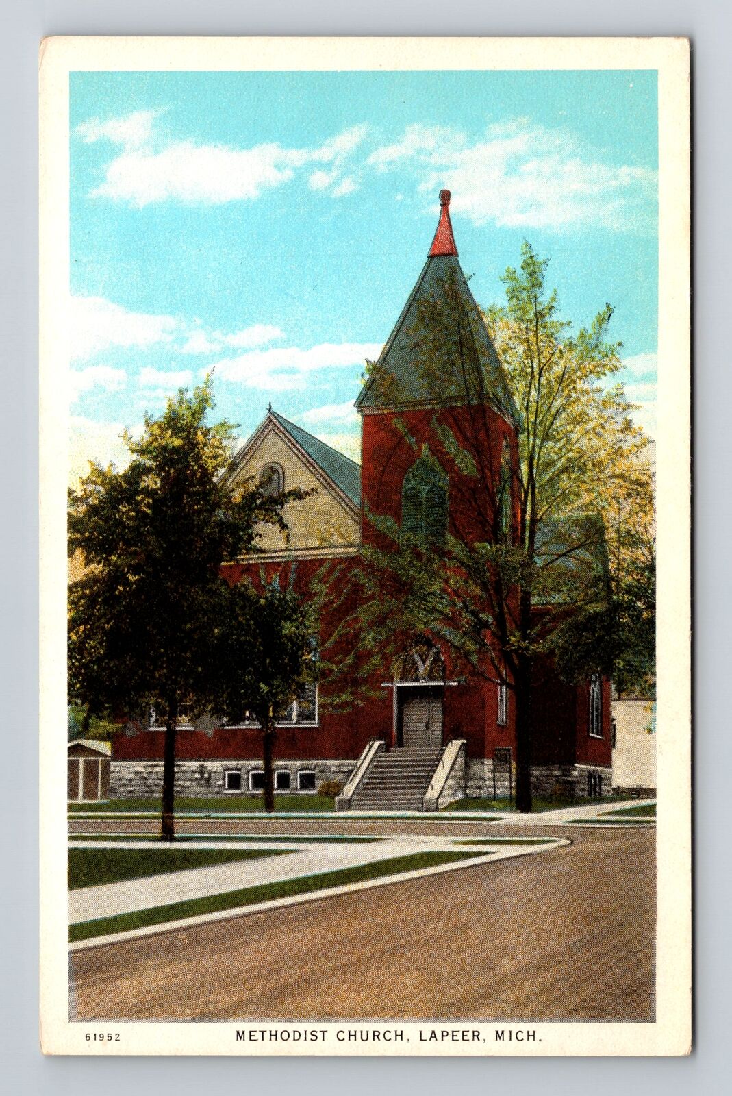 Lapeer MI-Michigan, Methodist Church, Antique Vintage Souvenir Postcard