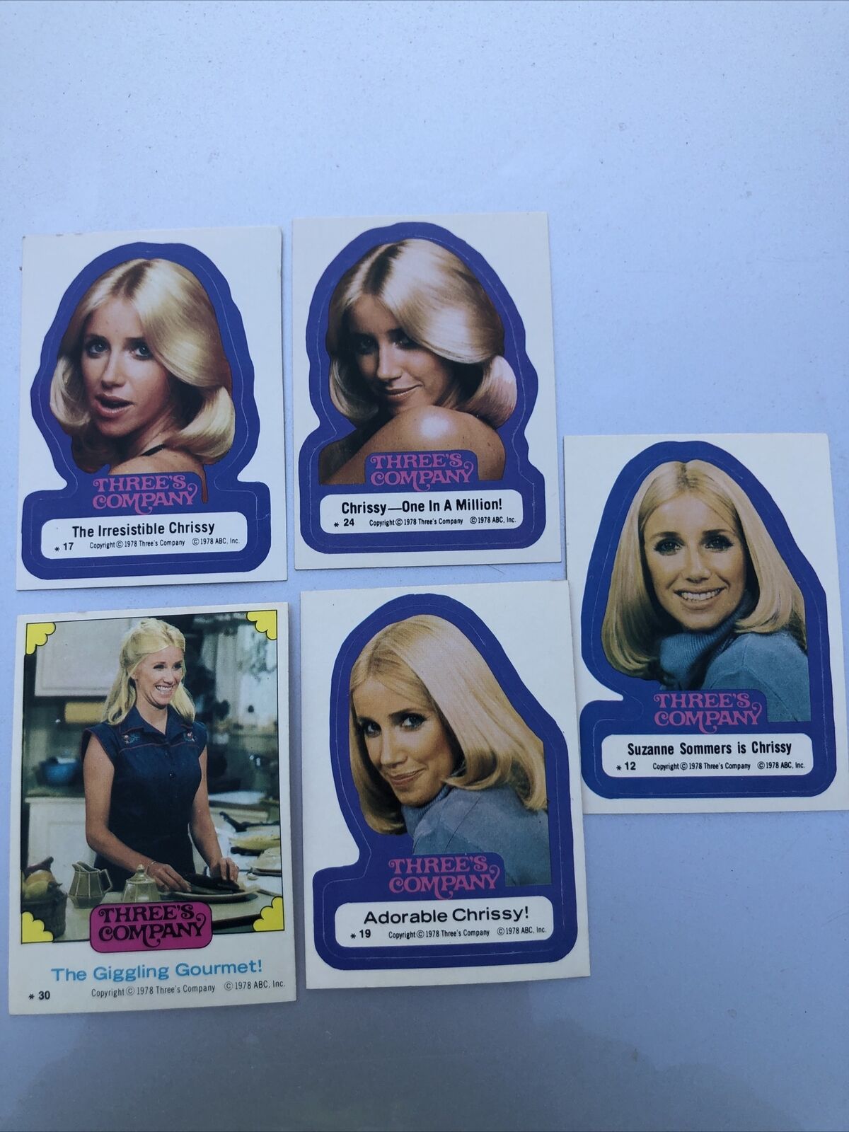 1978 Topps Three\'s Company Chrissy (Suzanne Sommers) Cards Lot Of 5