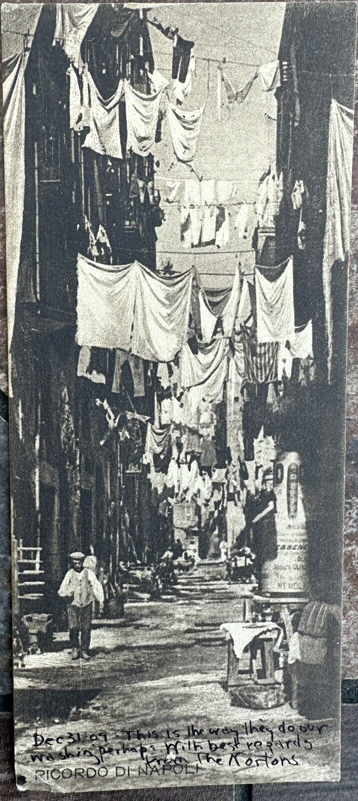 Naples, ITALY - Laundry In The City - Small Postcard - Street View, World Card