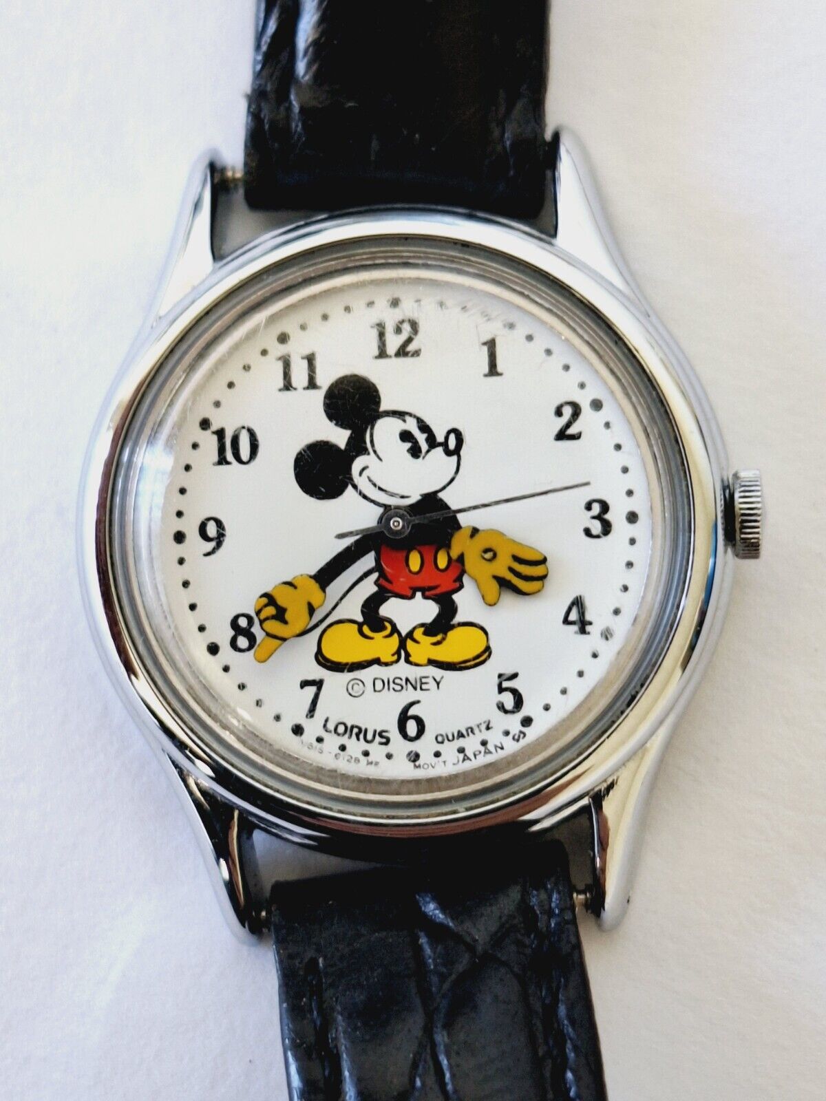 VTG Lorus Walt Disney Mickey Mouse Watch V515-6080 Stainless Runs Great