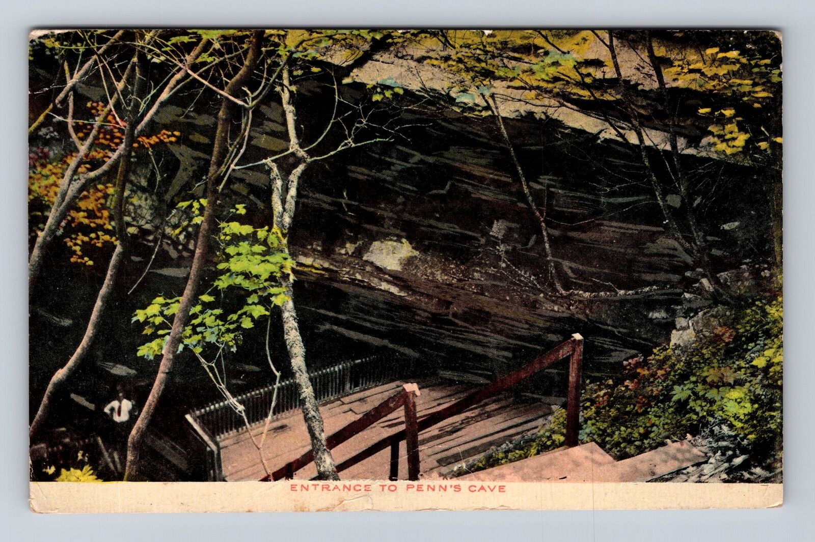 Centre Hall PA-Pennsylvania, Entrance To Penn\'s Cave, Antique, Vintage Postcard