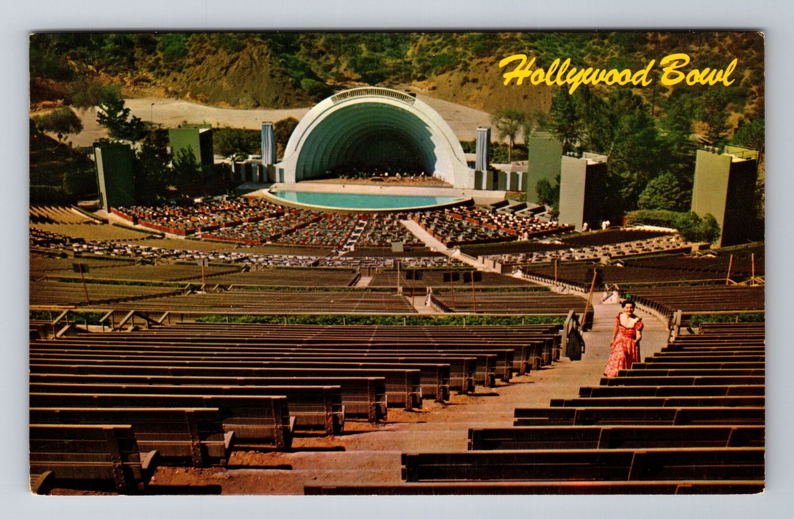 Hollywood CA-California, Hollywood Bowl, Antique, Vintage Souvenir Postcard