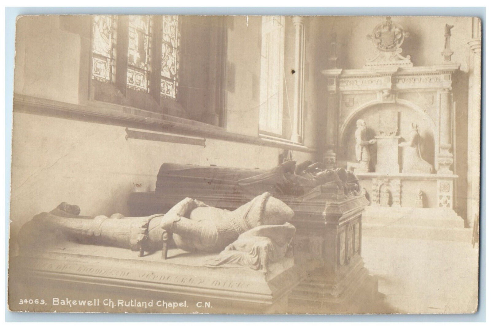 c1940's Bakewell Ch. Rutland Chapel Derbyshire England RPPC Photo Postcard