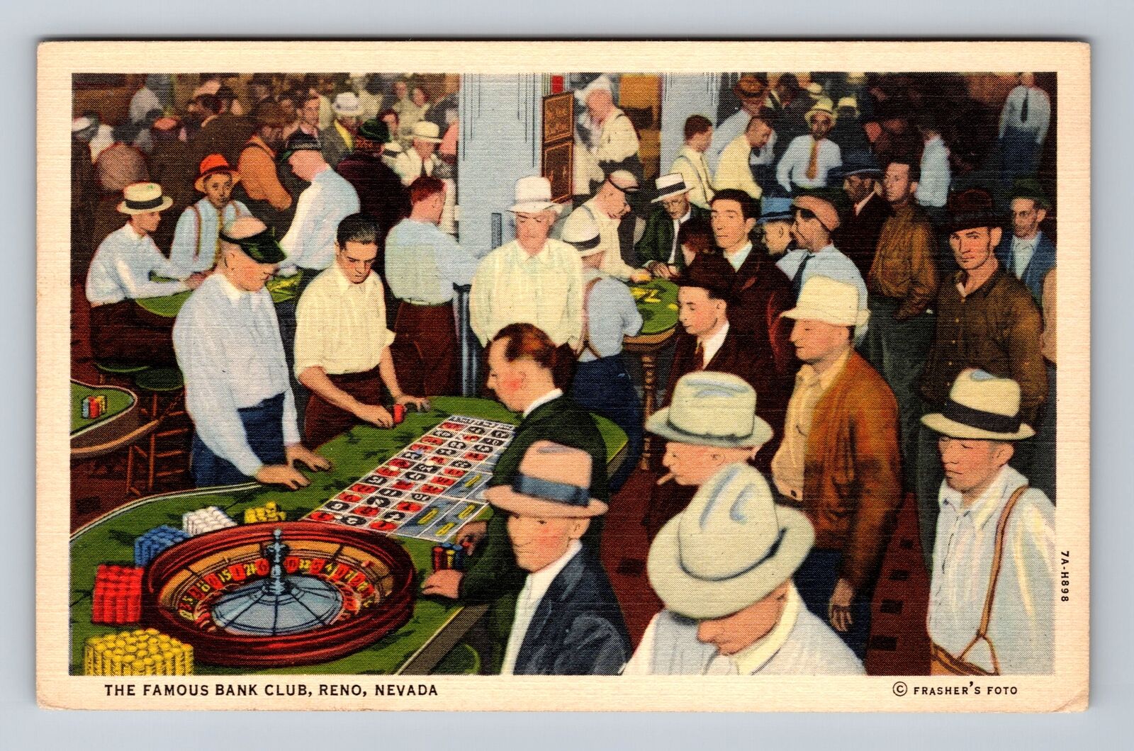 Reno NV-Nevada, The Famous Bank Club, Antique, Vintage Postcard