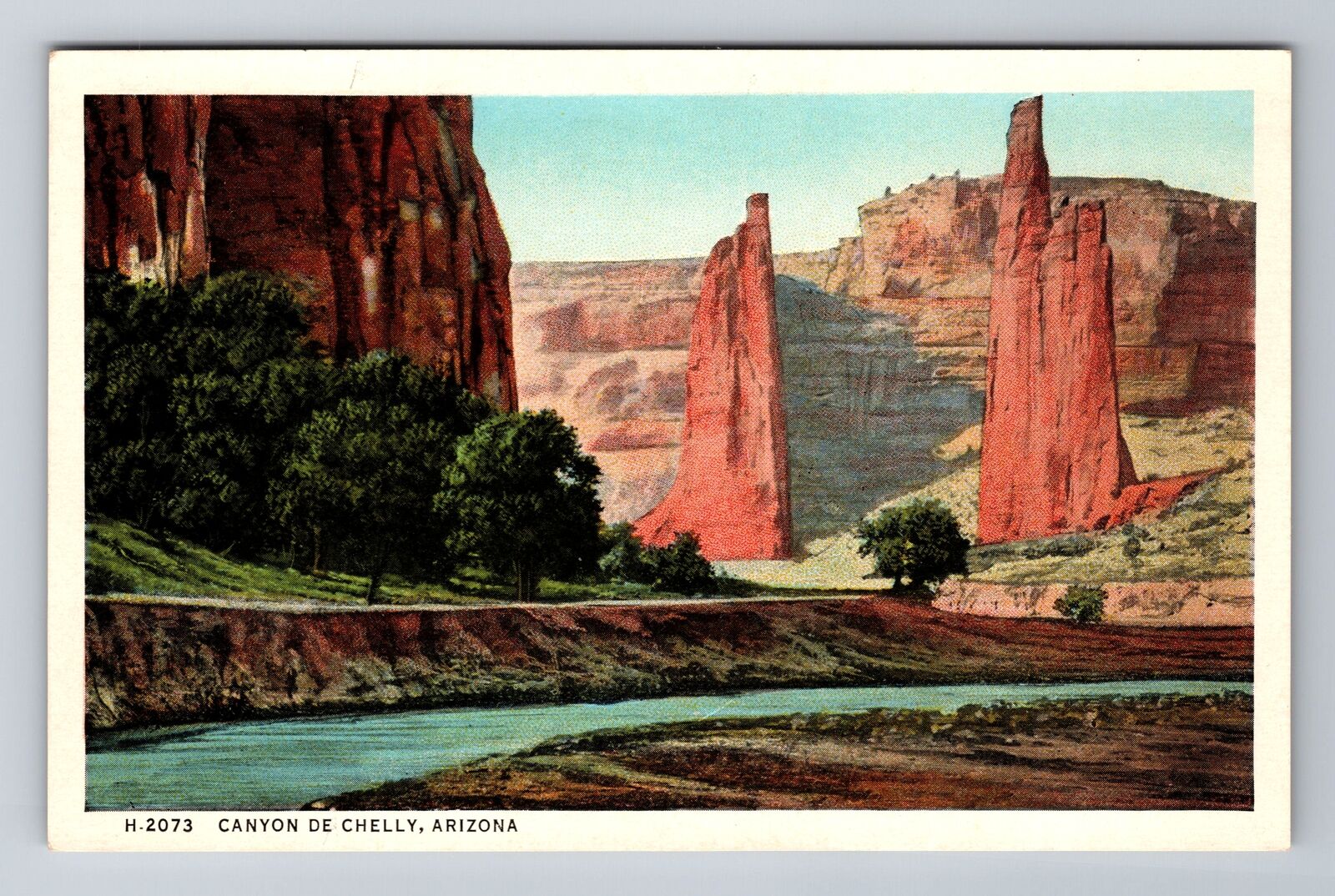 Canyon de Chelly AZ-Arizona, Canyons and Desert, Vintage Souvenir Postcard