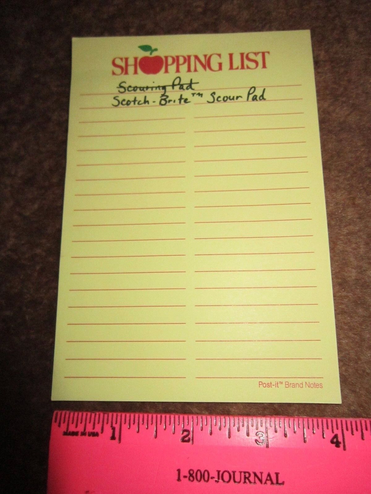 Shopping List Post It Brand Notes Advertising Scotch-Brite Scour Pad Paper