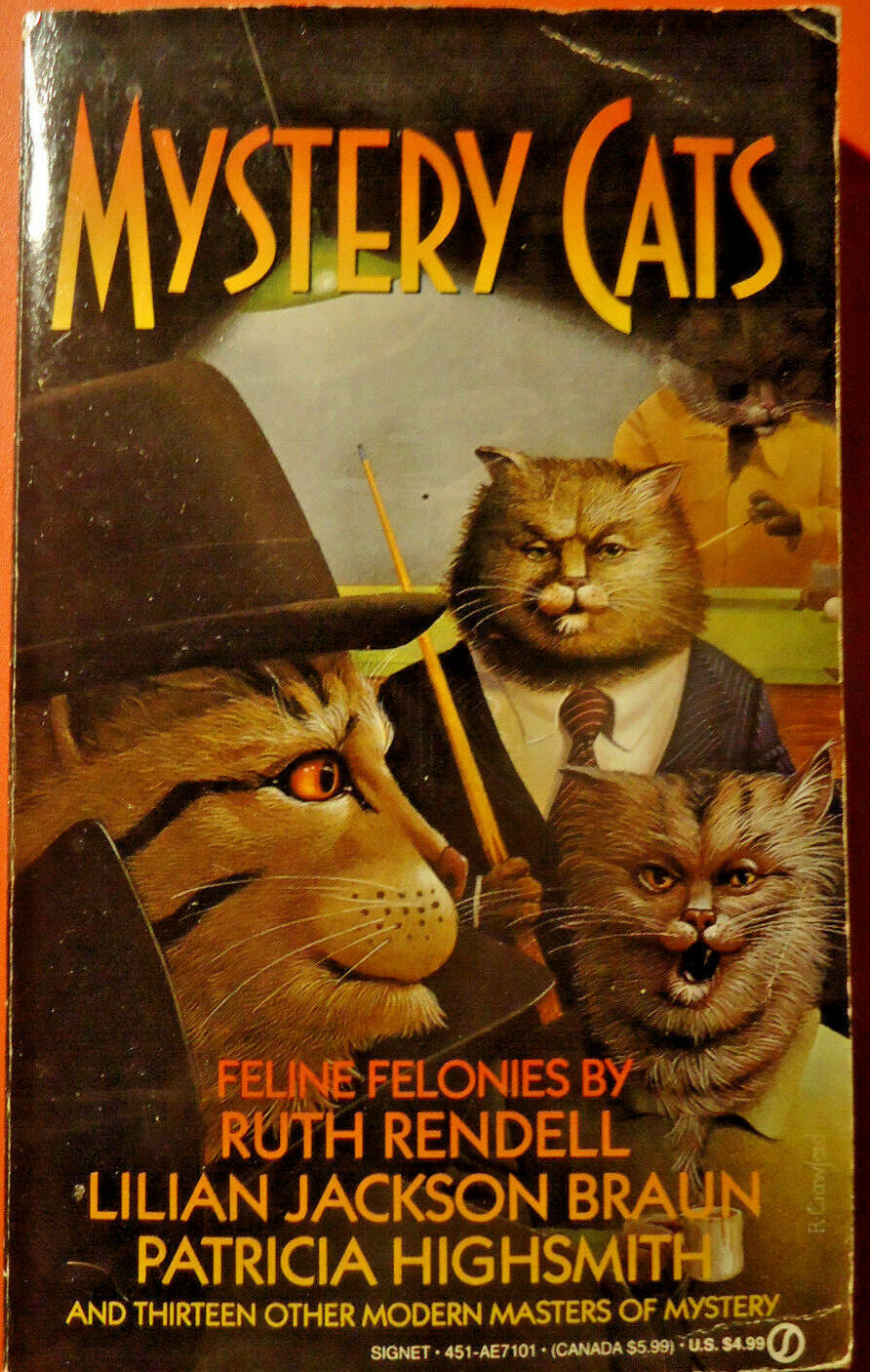 Mystery Cats Feline Felonies by Ruth Rendell Lilian Jackson Braun Highsmith PB 