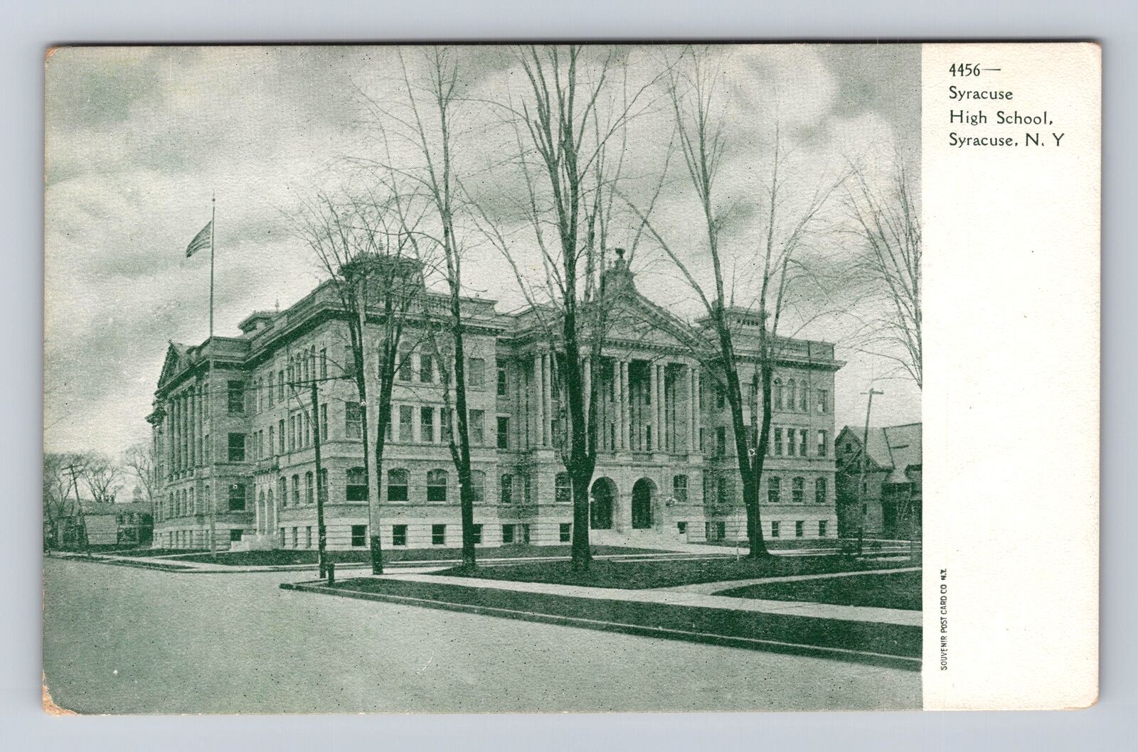 Syracuse NY-New York, Panoramic Syracuse High School, Antique Vintage Postcard