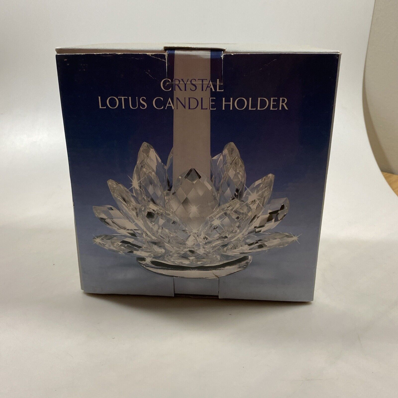 Shannon Crystal by Godinger ~ Lotus Flower Candle Holder
