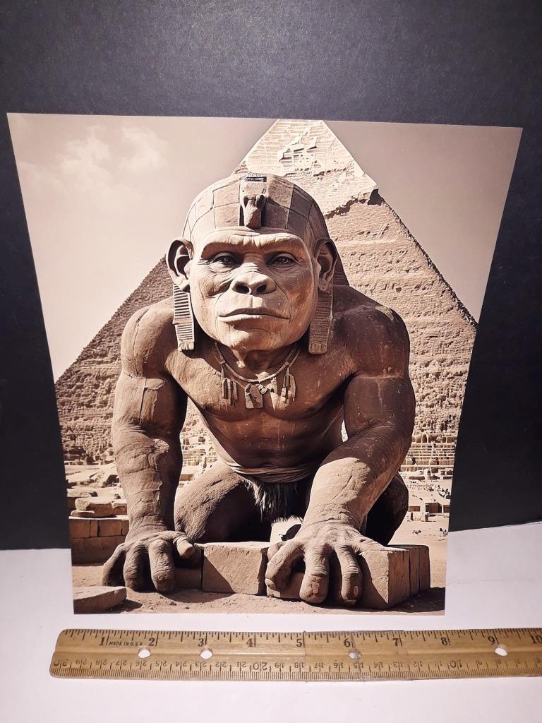 Vintage Egyptian Pyramid Builder Photograph \