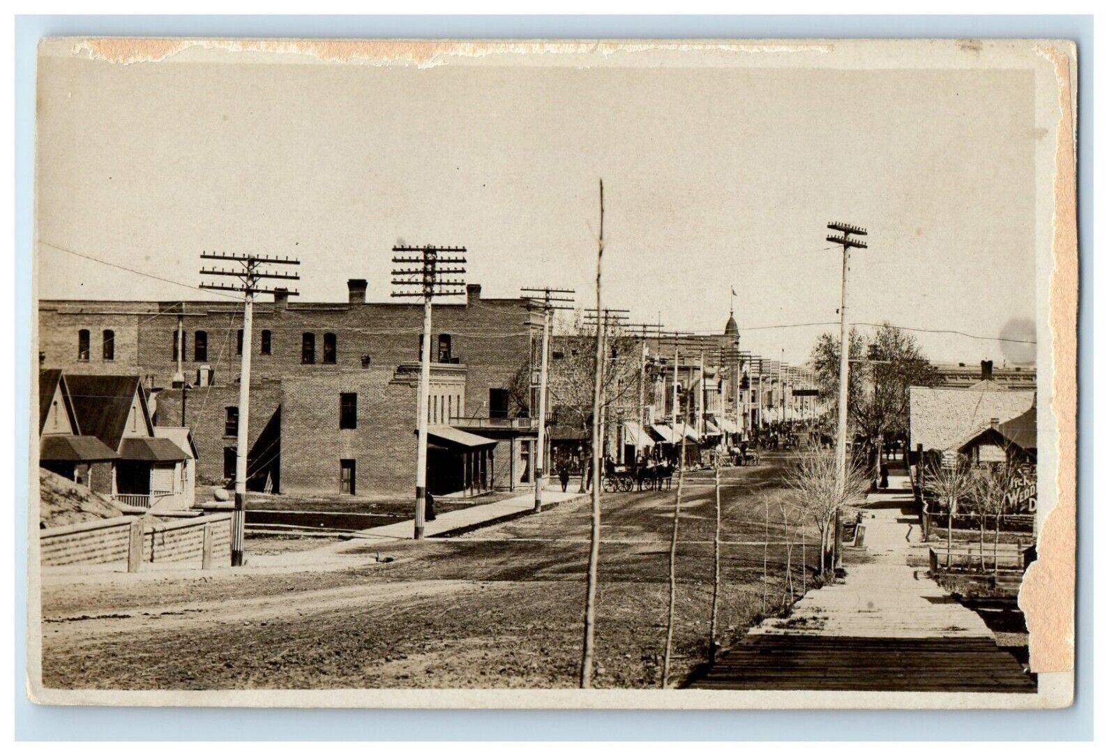 c1910\'s Street View Horse And Buggy Court House RPPC Unposted Photo Postcard