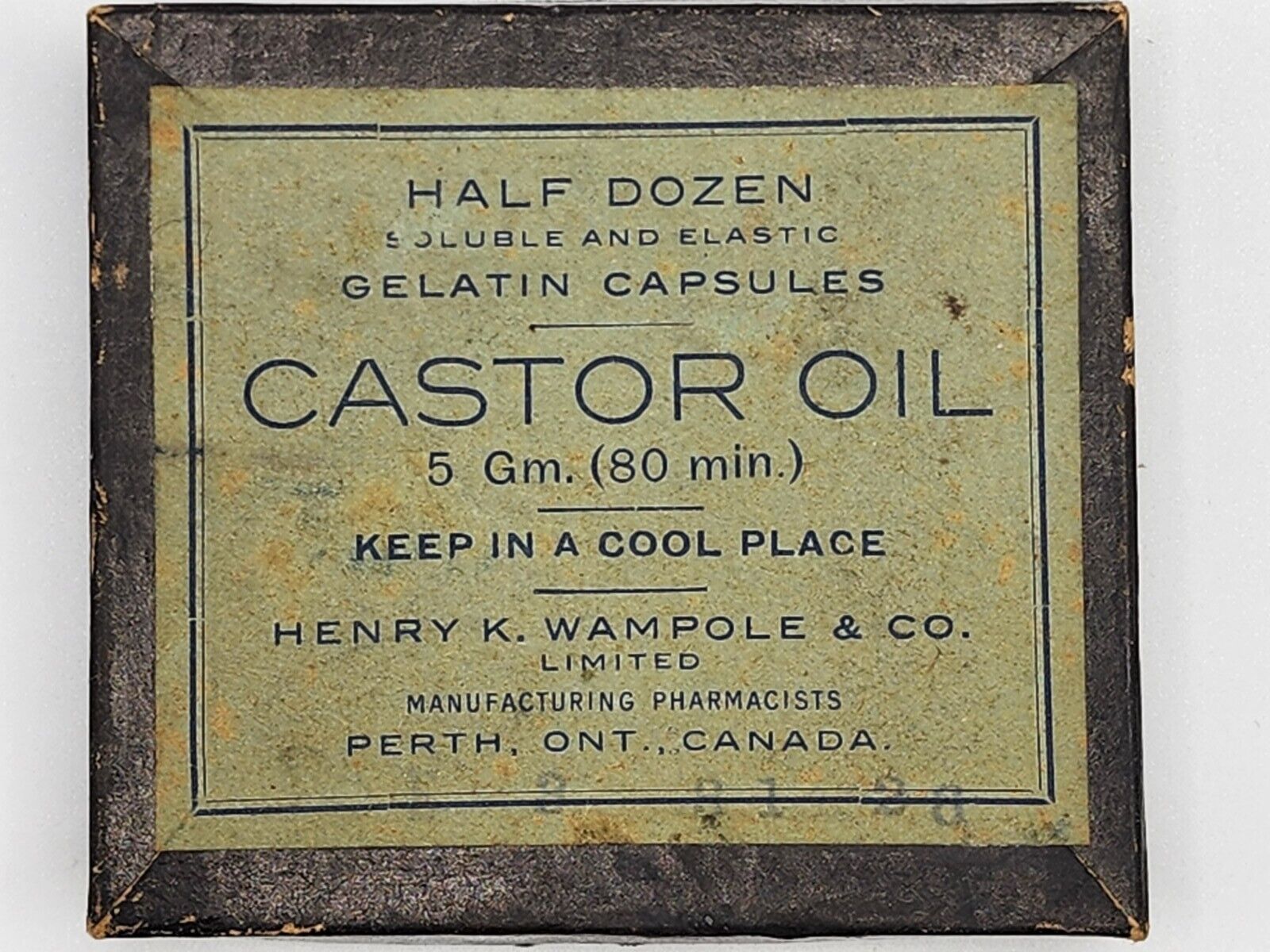 Vintage Empty Gelatin Capsule Empty Box-Ontario Canada-*RARE*-Limited