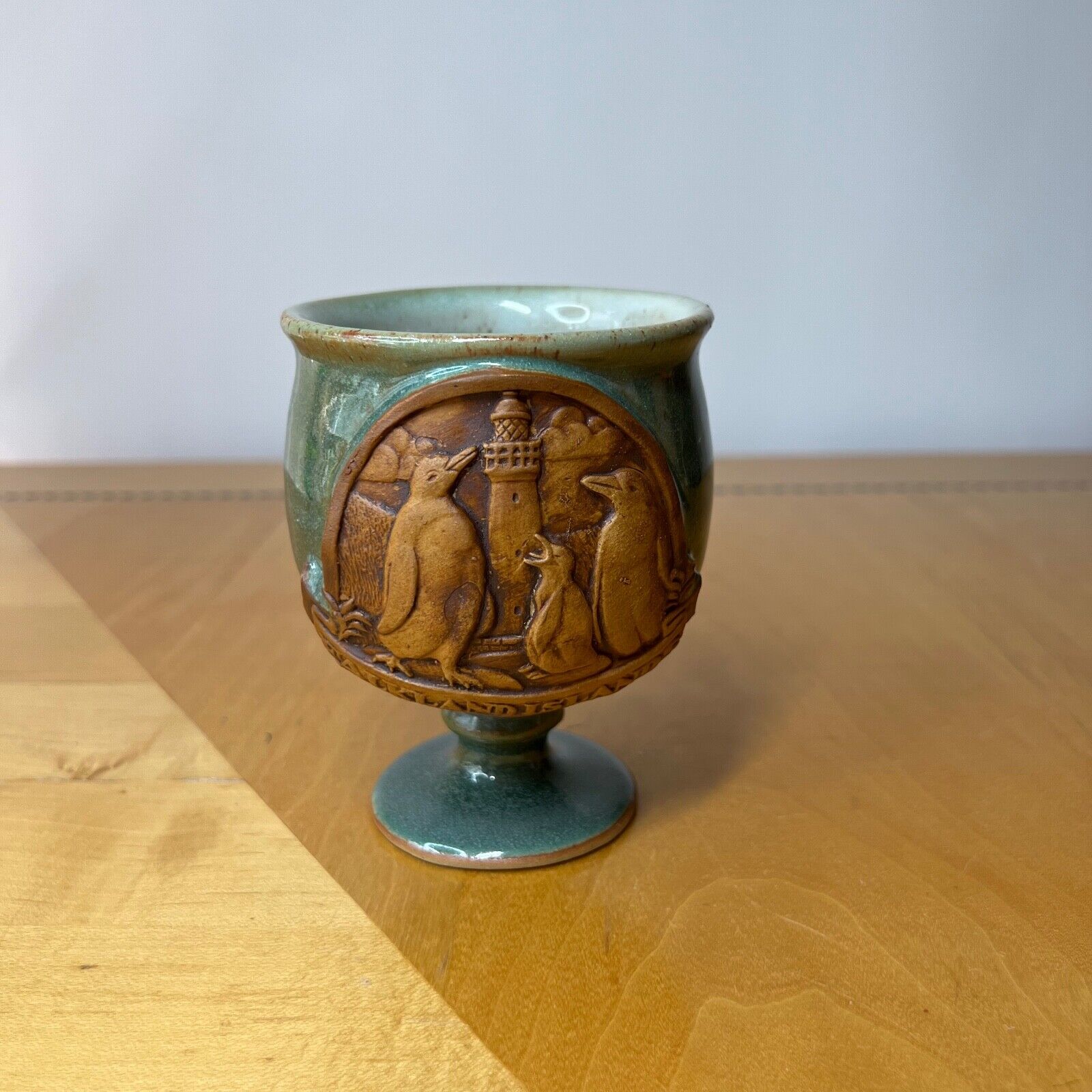 Falkland Islands Speckled Stoneware Goblet Cup Souvenir 4.25\