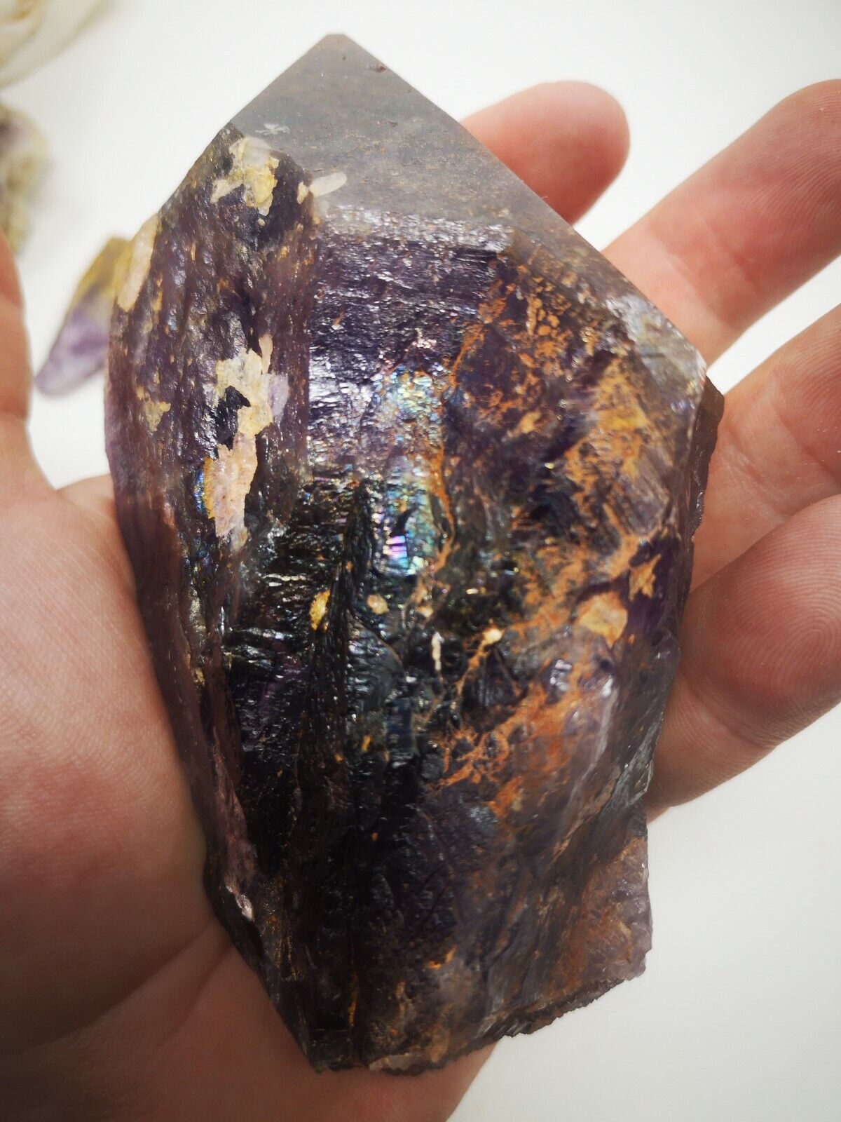 Only one Huge New find natural rainbow Auralite Amethyst crystal point🌈