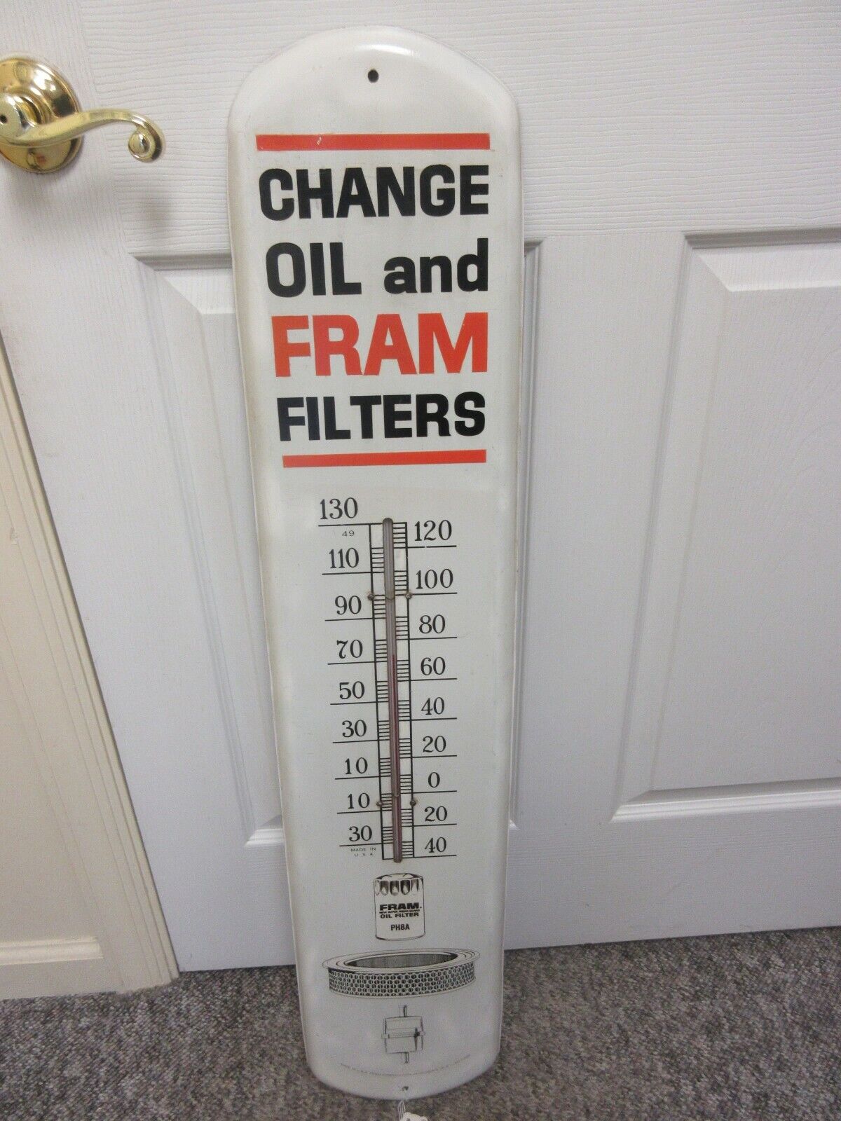 VINTAGE ADVERTISING FRAM FILTERS THERMOMETER GARAGE STORE AUTO PETROLIANA A-271