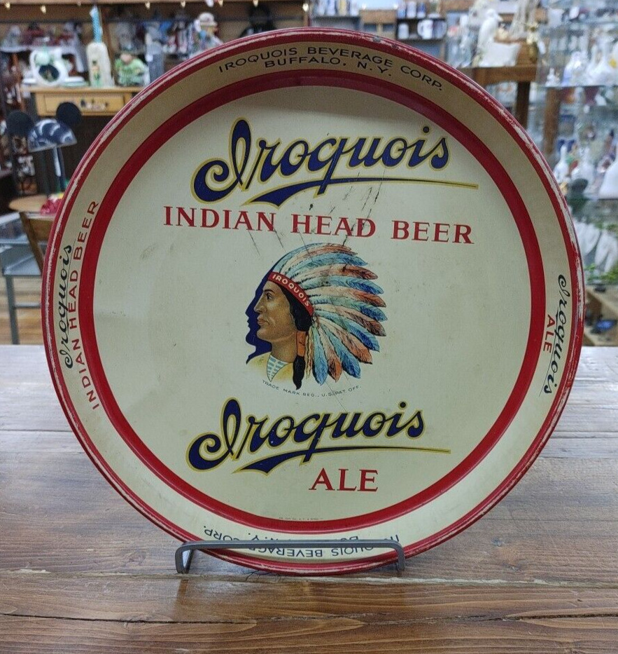 Vintage Iroquois Indian Head Beer Ale Tray Buffalo NY