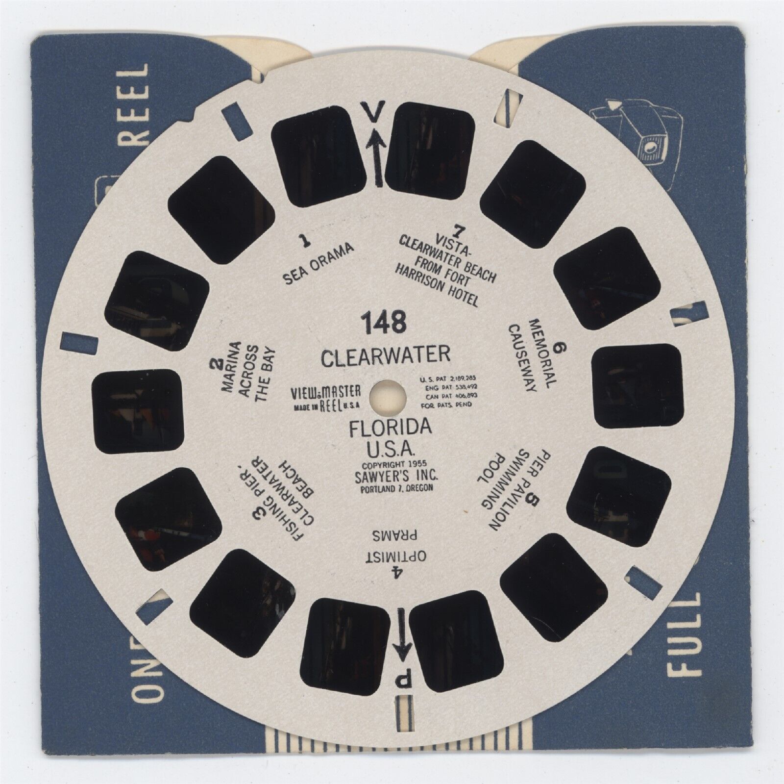 RARE View-Master Reel 148, Clearwater, Florida, 1955 - MINT 