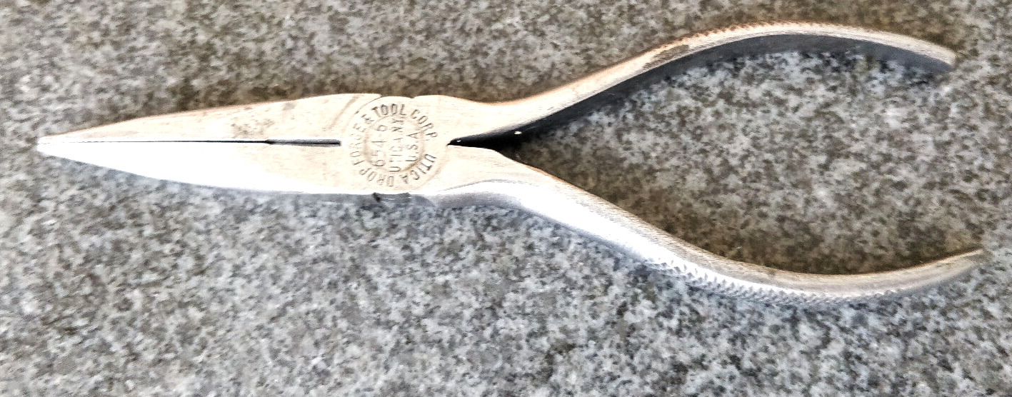 1940s Vintage UTICA Pliers 654 ~ Long Chain Nose Pliers with Cutters