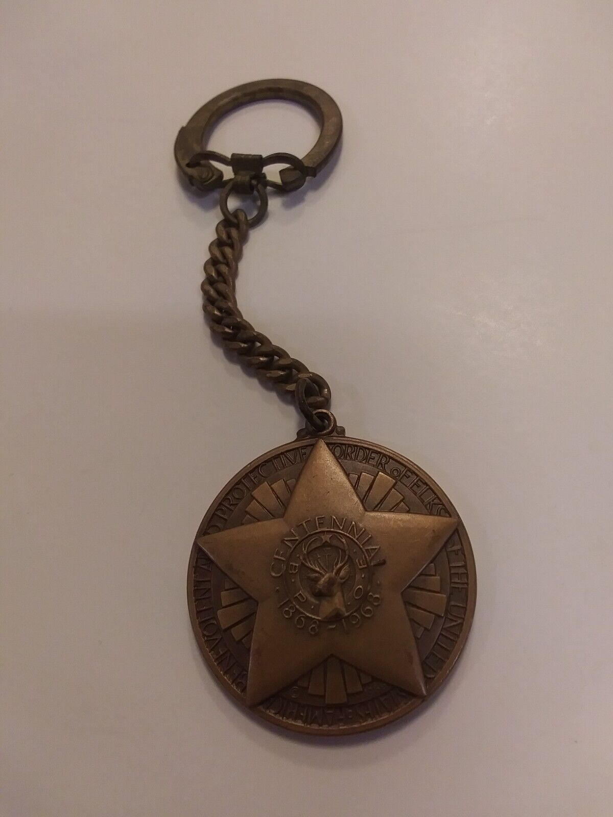 Vintage 1968 B.P.O.E. Order Of Elks Metal Centennial Colorado Keychain