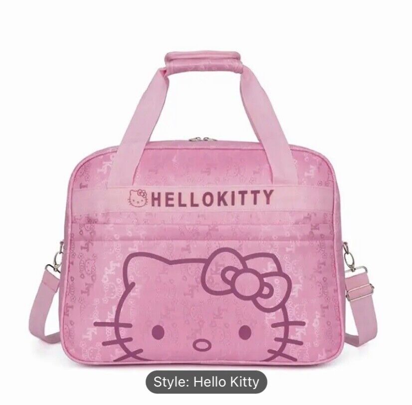 Sanrio Hello Kitty Duffle Bag Travel Luggage Pink Kawaii Overnight Bag Carryon