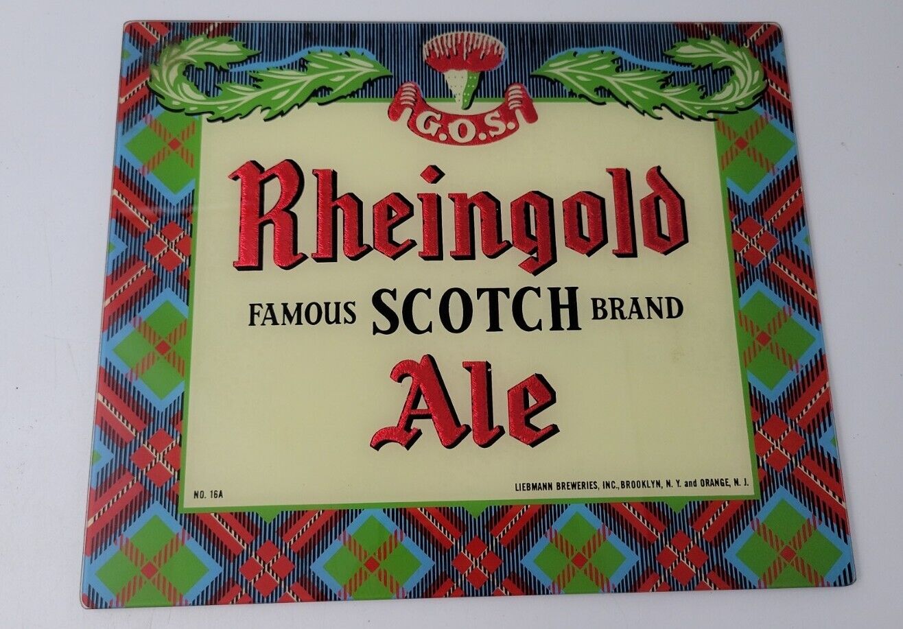 Vintage RHEINGOLD SCOTCH ALE bar sign in Very Good Condition RARE 