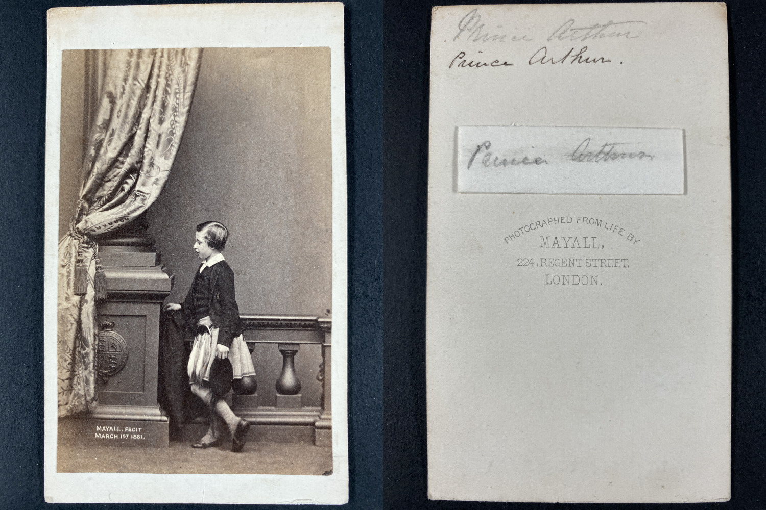 Mayall, London, Prince Arthur of the United Kingdom (March 1, 1861) Vintage cdv albumen p