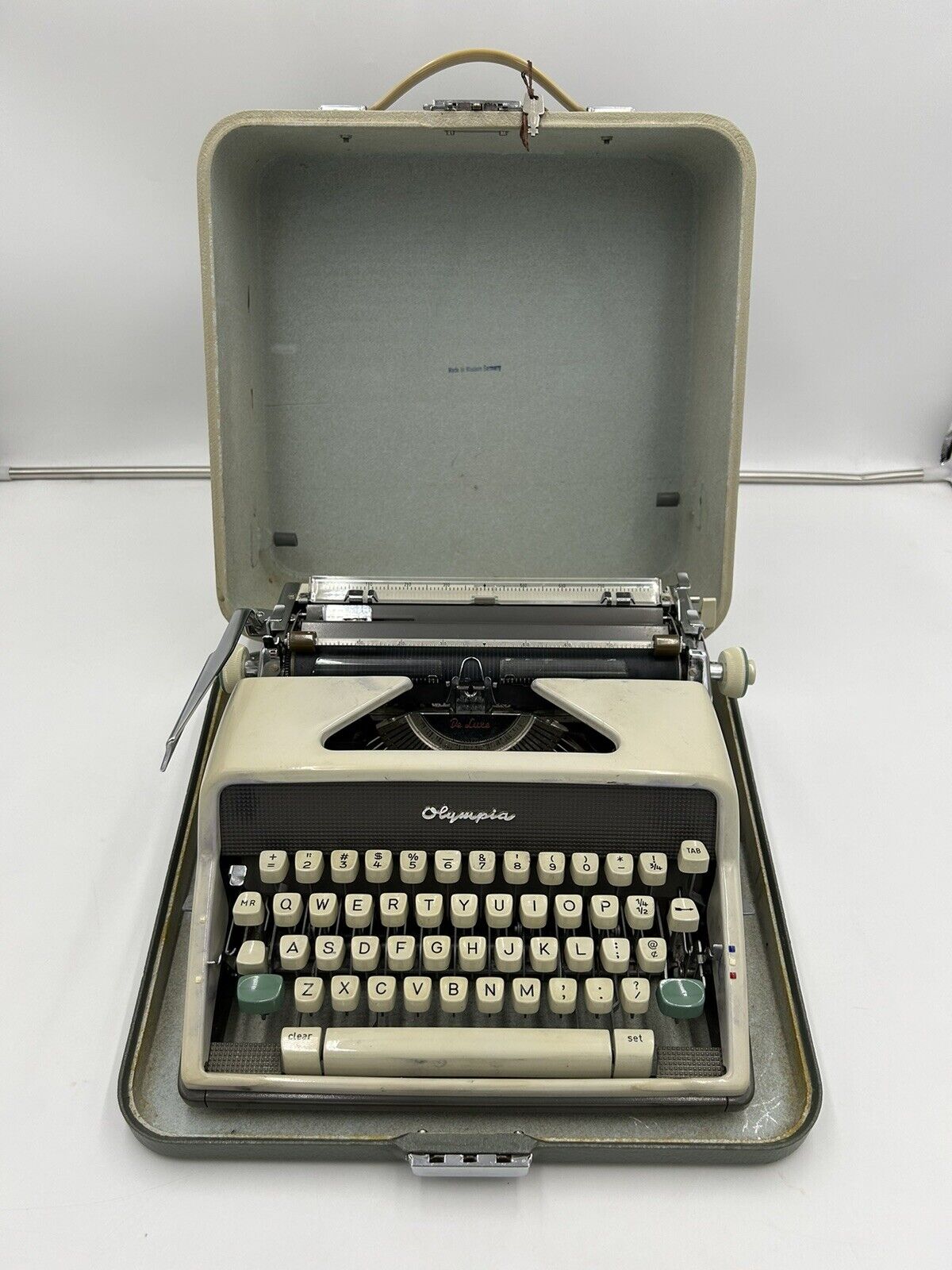 Vintage  Olympia SM7  Typewriter With Case- Needs New Ribbon