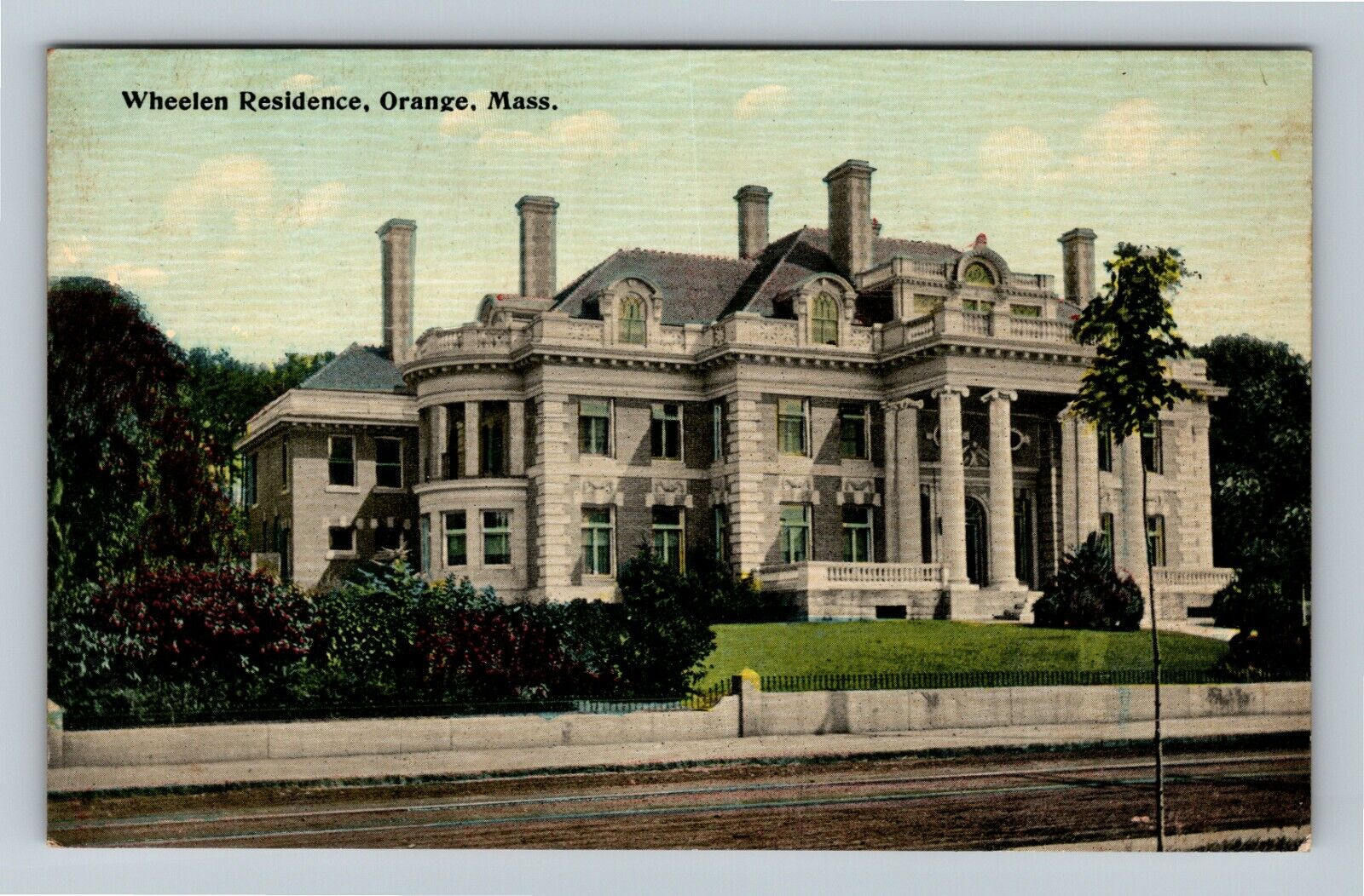Orange MA-Massachusetts, JW Wheeler Residence, c1910 Vintage Postcard