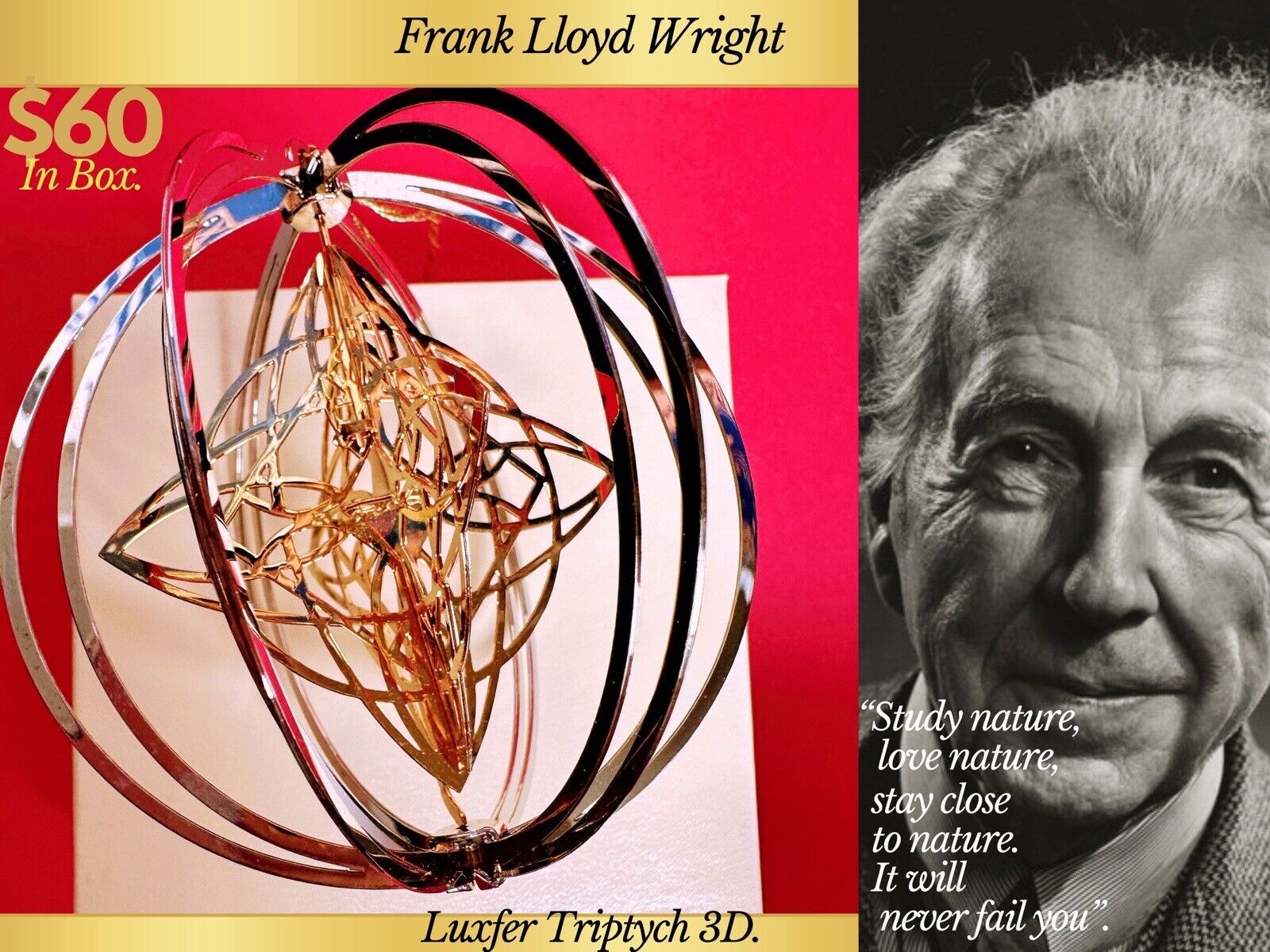 Frank Lloyd Wright Luxfer Prism Christmas Tree Ornament.