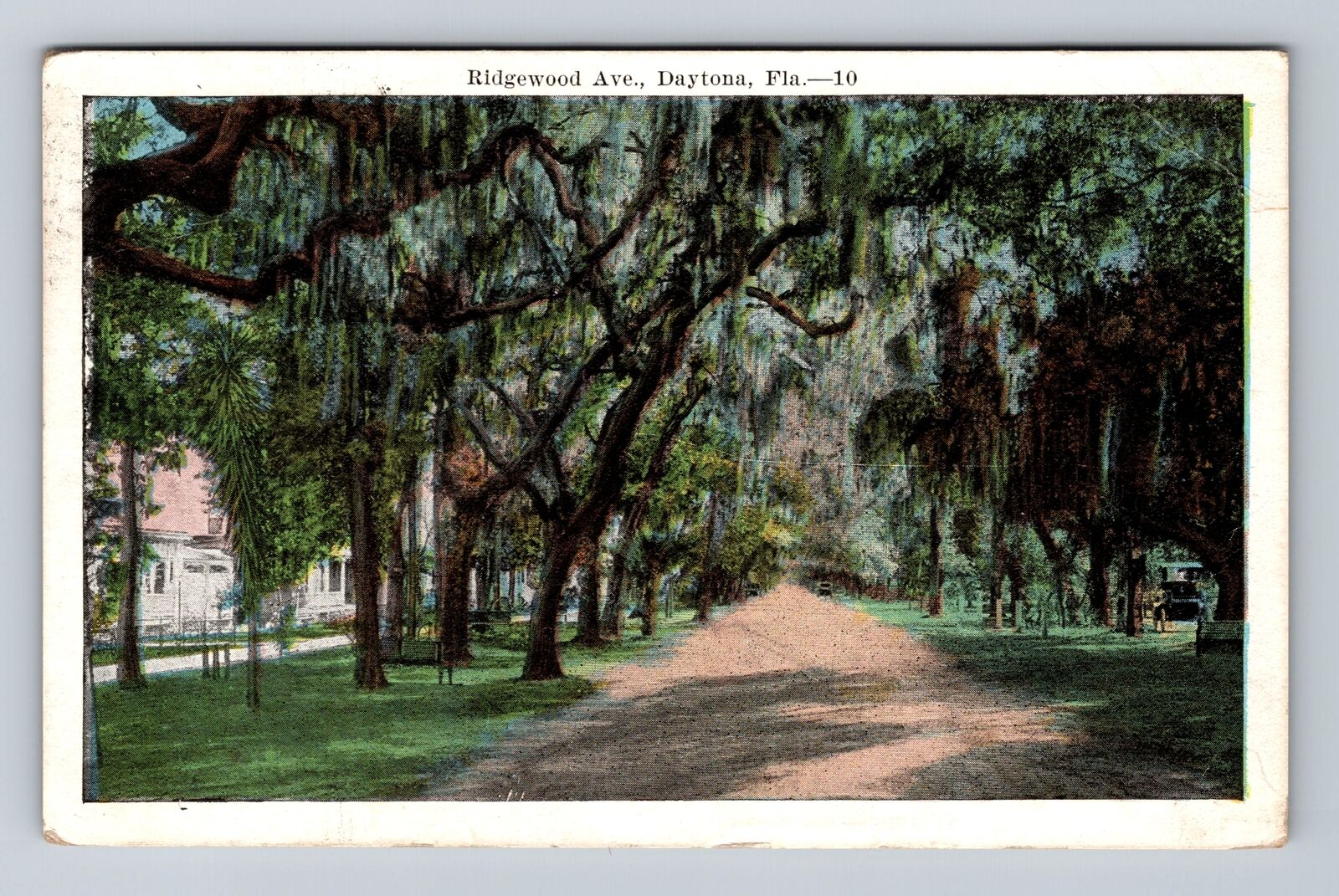 Daytona FL-Florida, Residential Area, Ridgewood Avenue Vintage c1922 Postcard