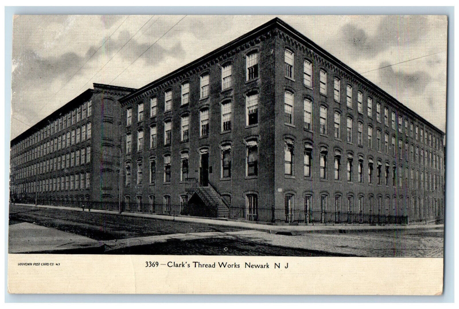 c1905 Clark's Thread Works Newark New Jersey NJ Antique Unposted Postcard
