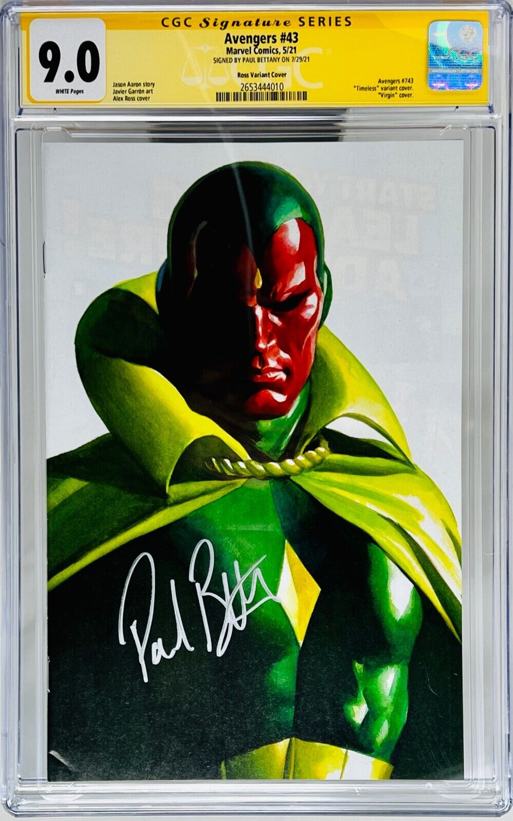CGC Signature Series Graded 9.0 Marvel The Avengers #43 Signed by Paul Bettany